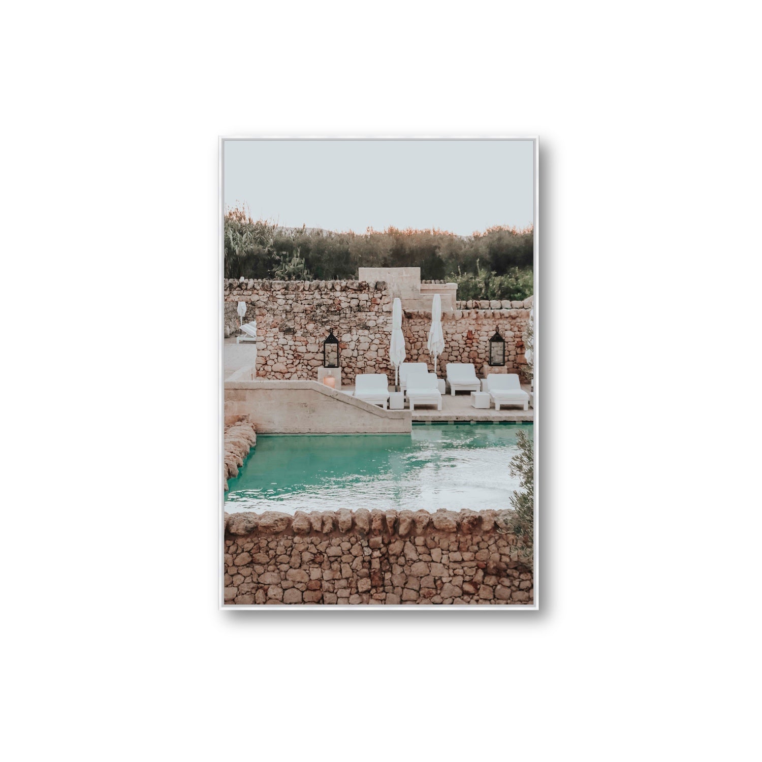Stone Refuge fine art print, Puglia, Italy, Extra Large, White Float Frame, Fine Art Canvas