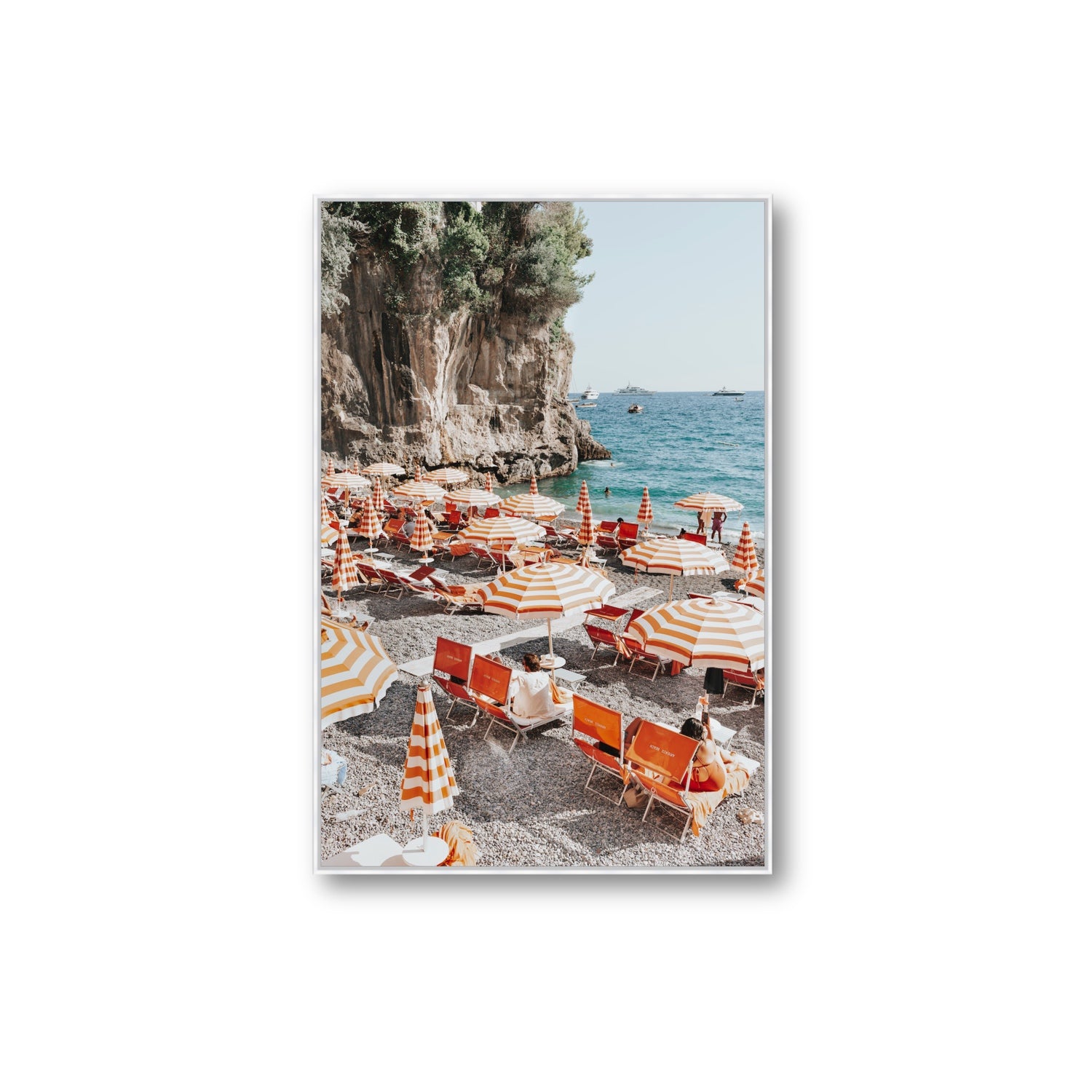 Tangerine Dream fine art print, Positano, Italy, Extra Large, White Float Frame, Fine Art Canvas