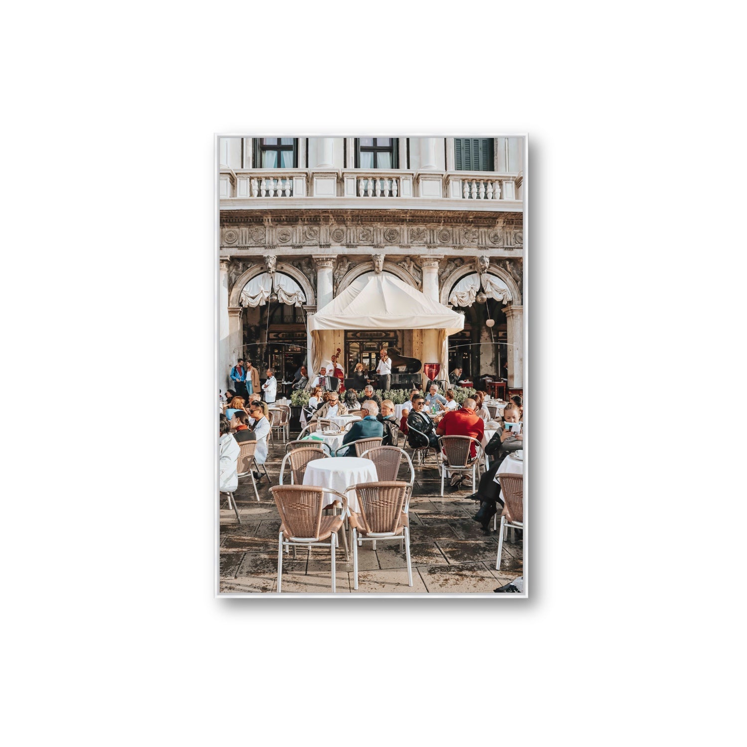 Piazza San Marco Venice Italian wall art Extra Large fine art canvas in white float frame