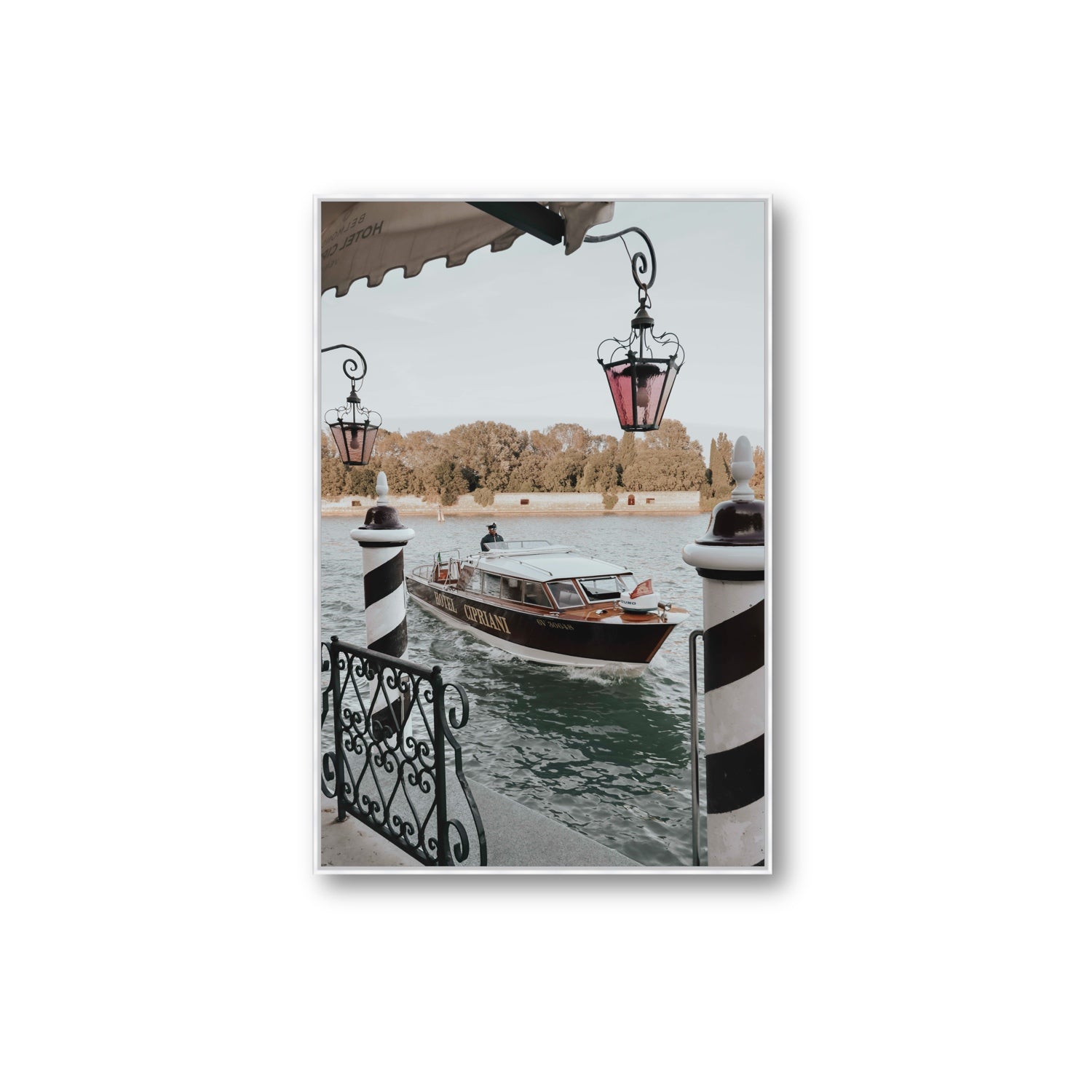 Taxi Shuttle Venice wall art Extra Large fine art canvas in white float frame