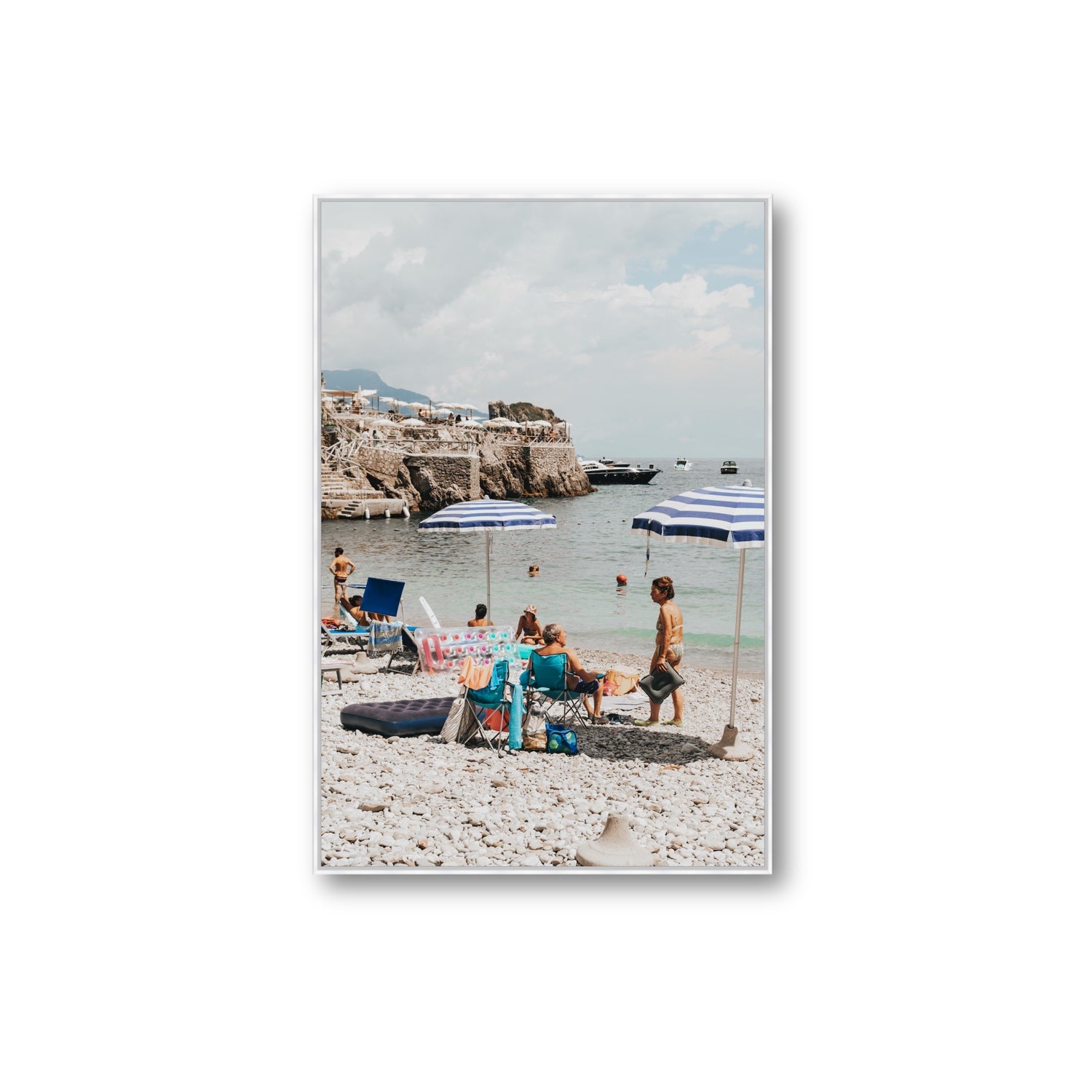 Couple Goals Nerano Amalfi Coast coastal wall art Extra Large fine art canvas in white float frame