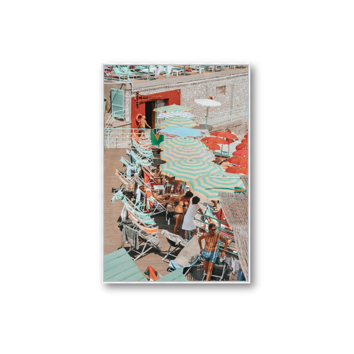 Colourful Canopy fine art print, Capri, Italy, Extra Large, White Float Frame, Fine Art Canvas