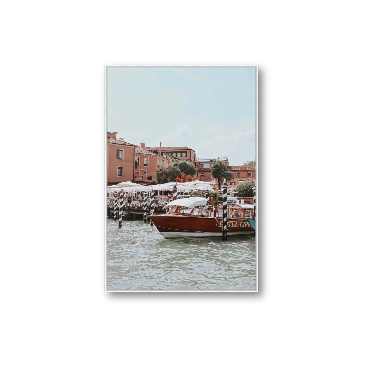 Queen Of The Adriatic Venice Italian wall art Extra Large fine art canvas in white float frame