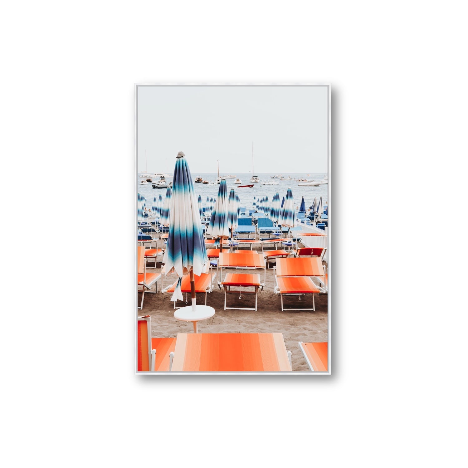 Orange Crush fine art print, Positano, Italy, Extra Large, White Float Frame, Fine Art Canvas