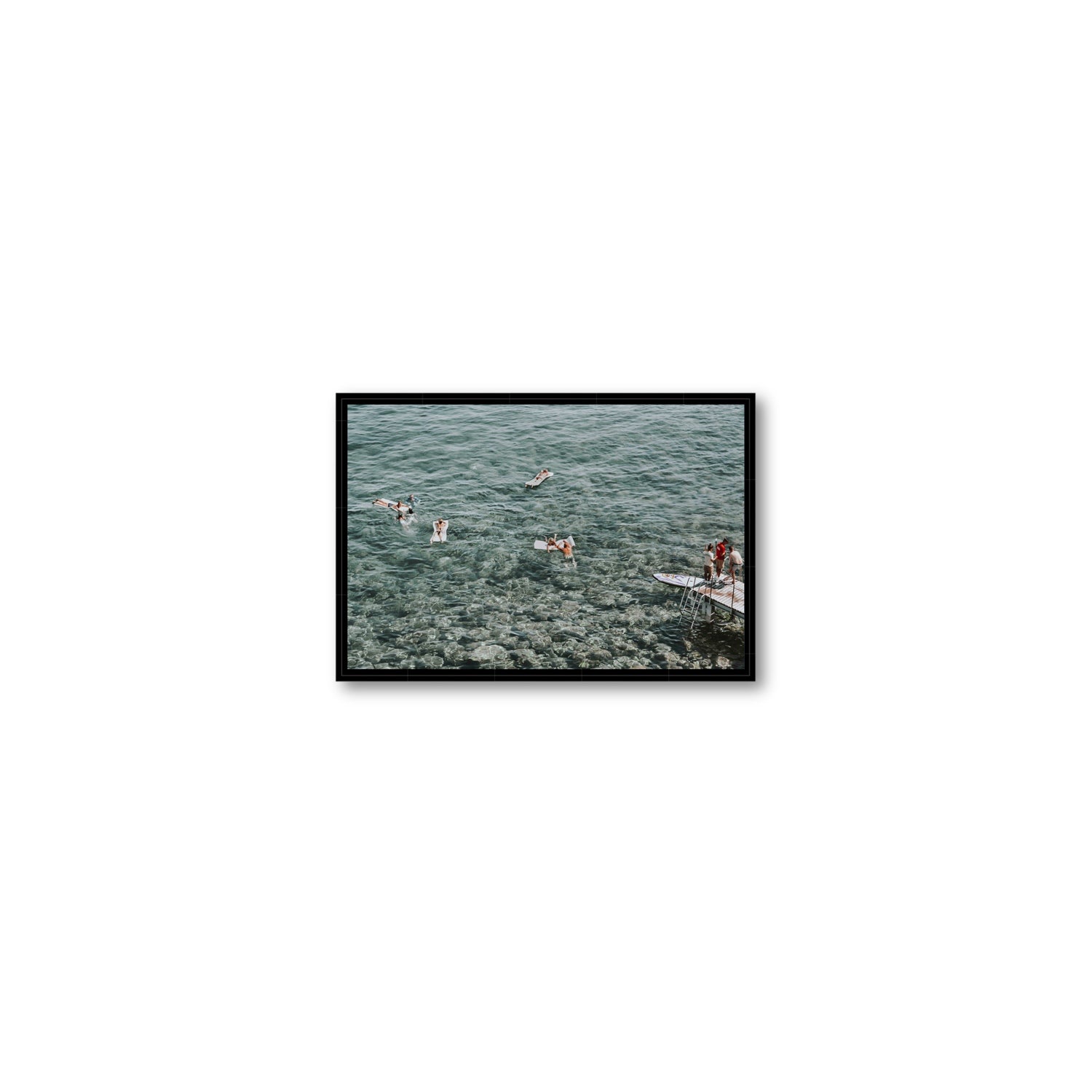Having A Whale Of A Time Tuscany coastal wall art Small fine art canvas in black float frame