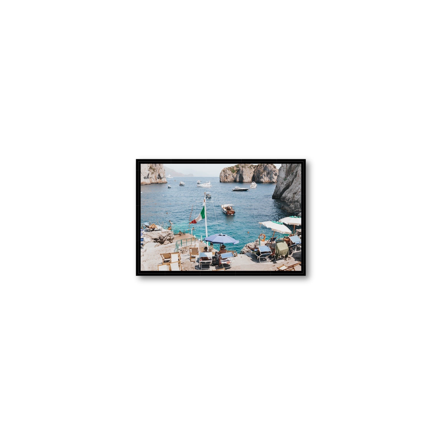 Smooth Sailing fine art print, Capri, Italy, Small, Black Float Frame, Fine Art Canvas