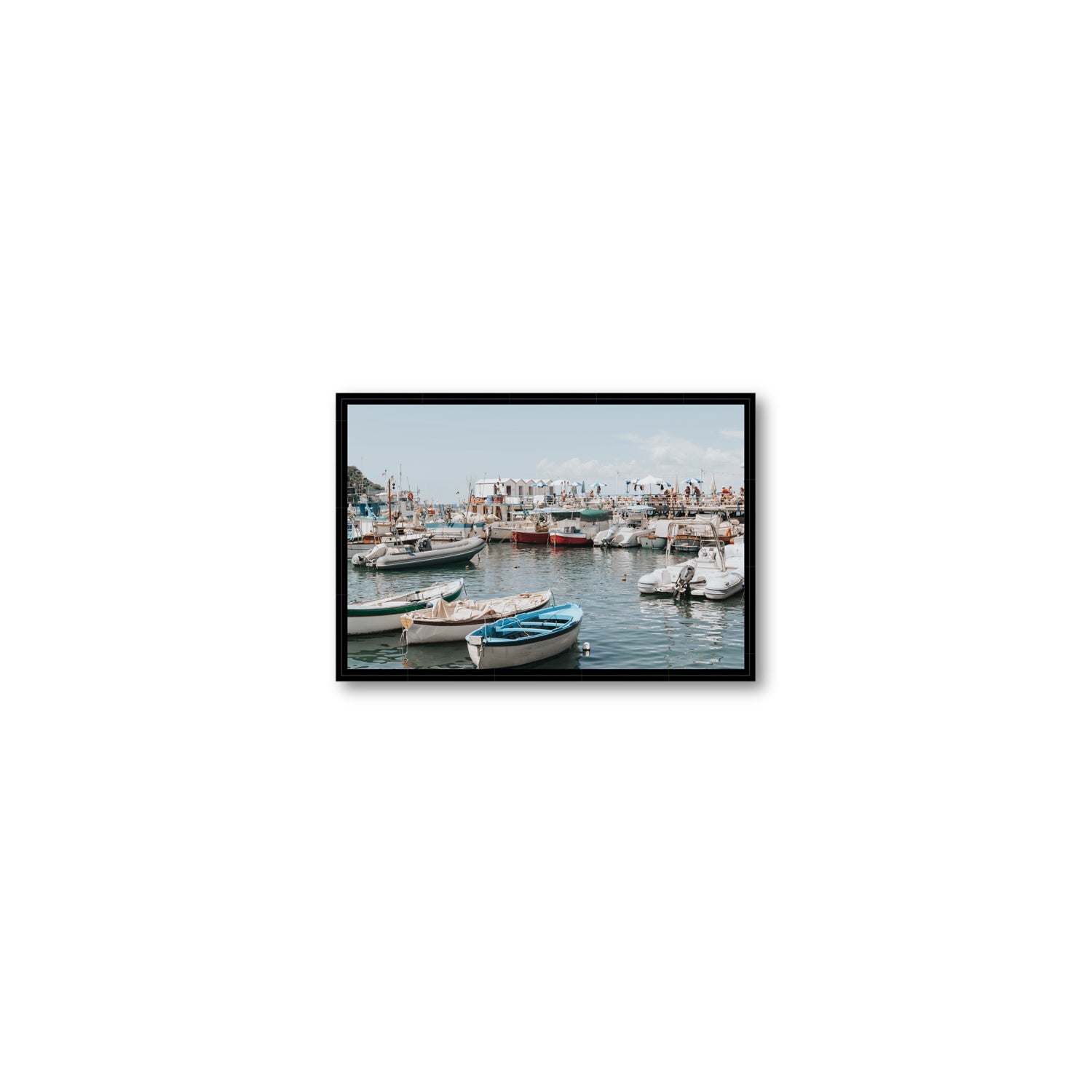 Antico Porto fine art print, Sorrento, Italy, Small, Black Float Frame, Fine Art Canvas