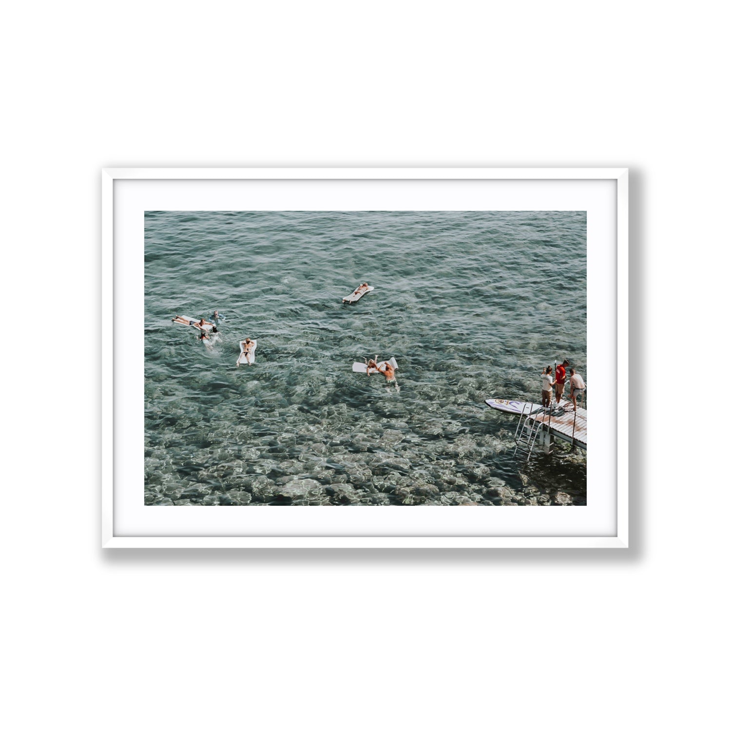 Having A Whale Of A Time Tuscany coastal wall art Extra Large fine art print in white frame with matboard