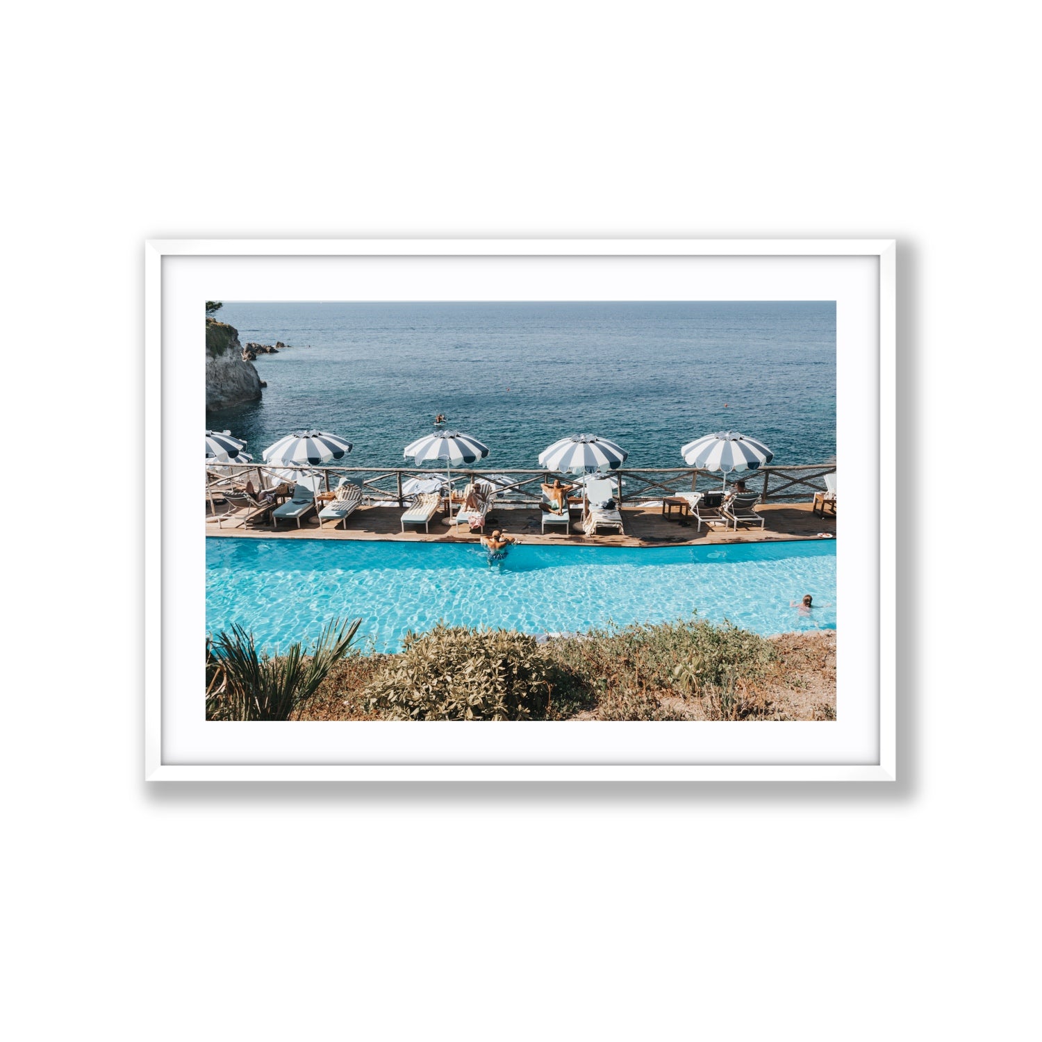 Hues Of Blues fine art print, Ischia, Italy, Extra Large, White Frame · Matboard, Fine Art Print
