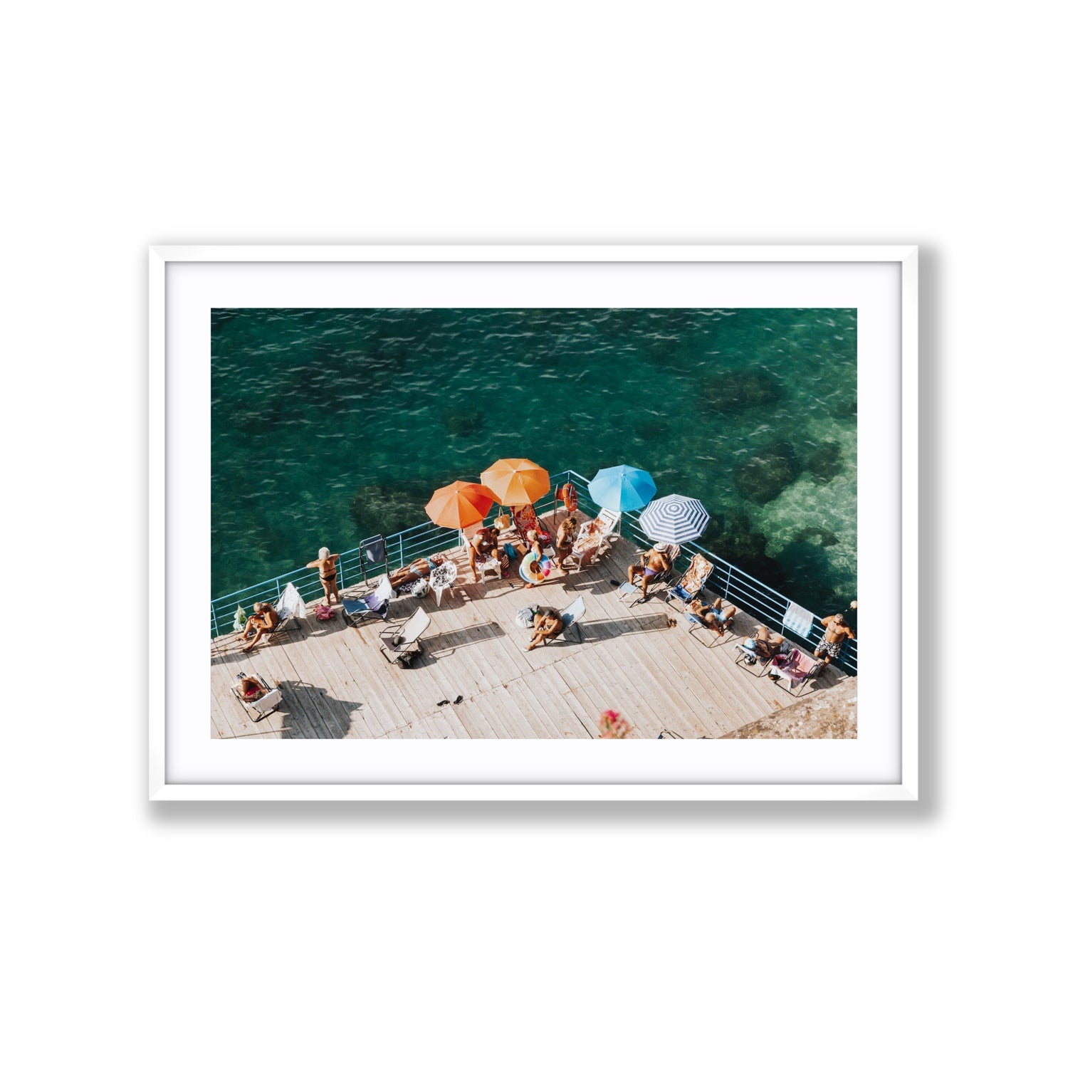 Il Dolce Far Niente Sorrento coastal wall art Extra Large fine art print in white frame with matboard