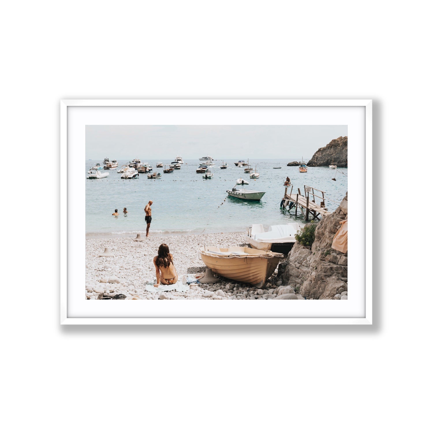 L'Osservatore Nerano wall art Extra Large fine art print in white frame with matboard