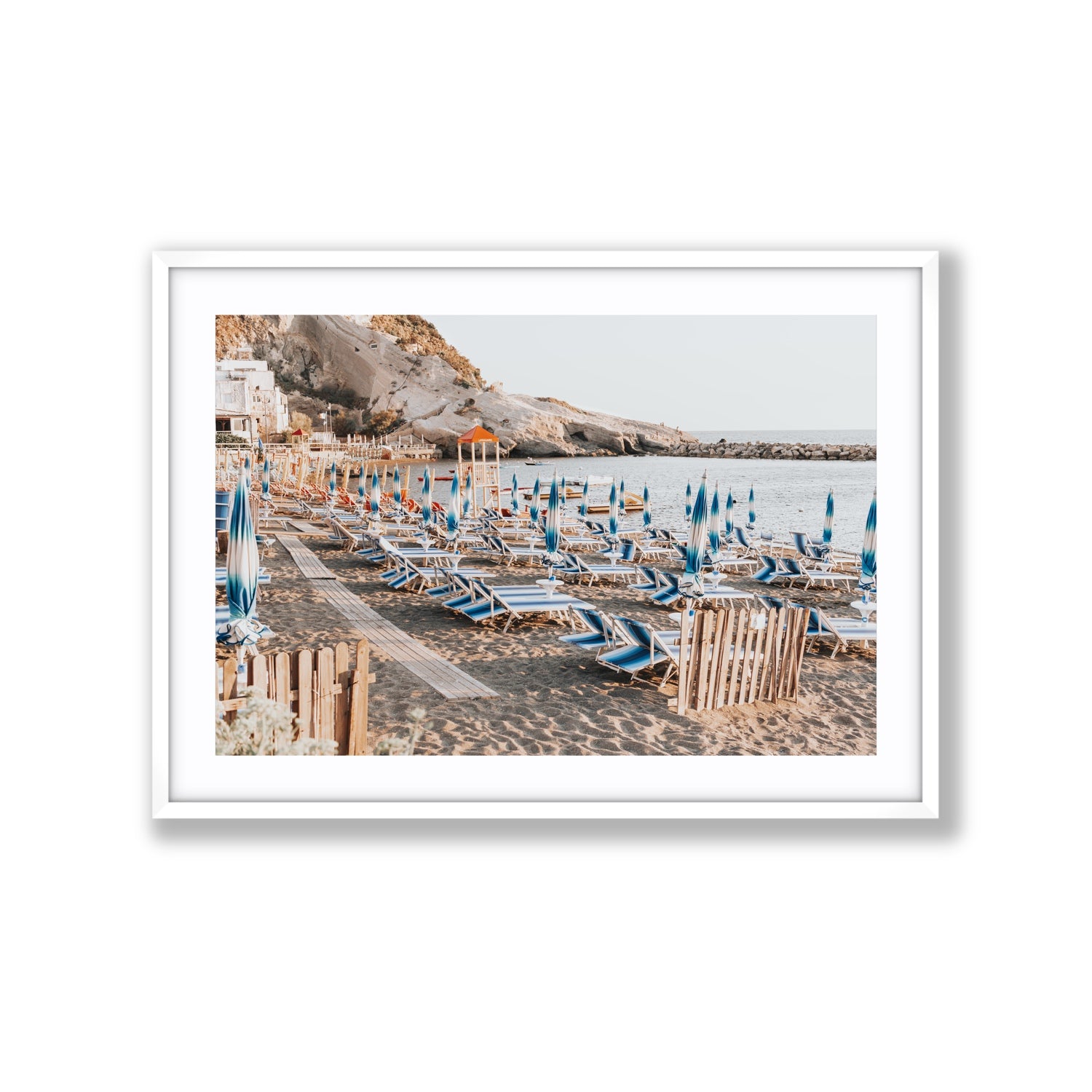 Sandy Daydreams fine art print, Ischia, Italy, Extra Large, White Frame · Matboard, Fine Art Print