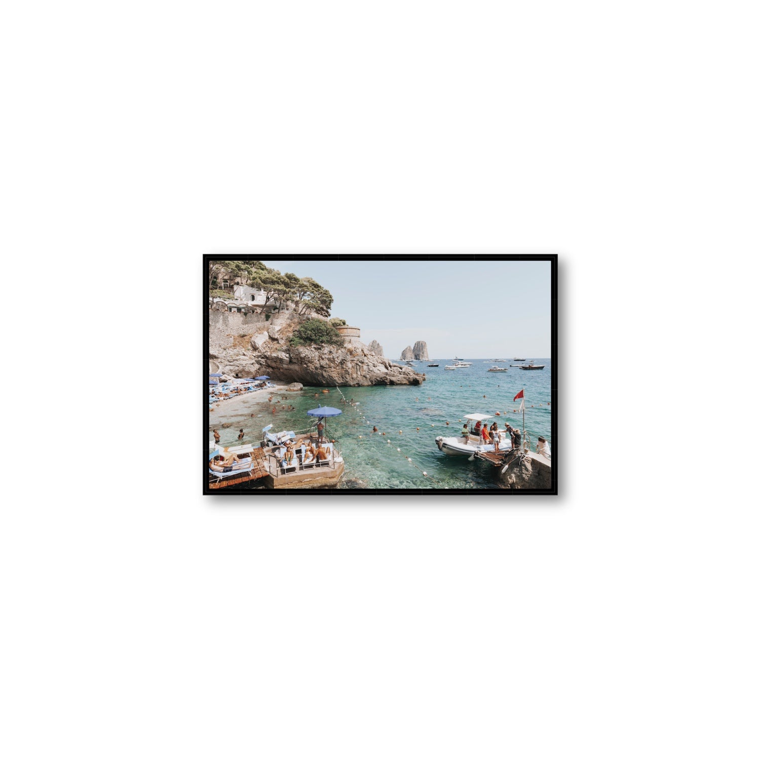 Torre Saracena fine art print, Capri, Italy, Medium, Black Float Frame, Fine Art Canvas