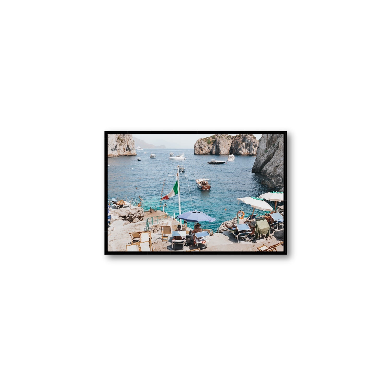 Smooth Sailing fine art print, Capri, Italy, Medium, Black Float Frame, Fine Art Canvas