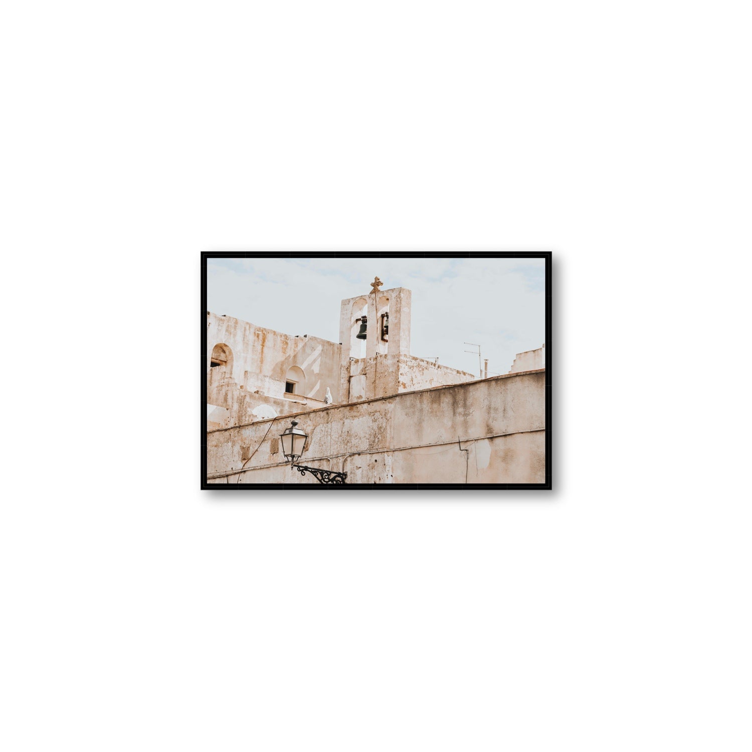 Ancient Bells Puglia Gallipoli Italian wall art Medium fine art canvas in black float frame