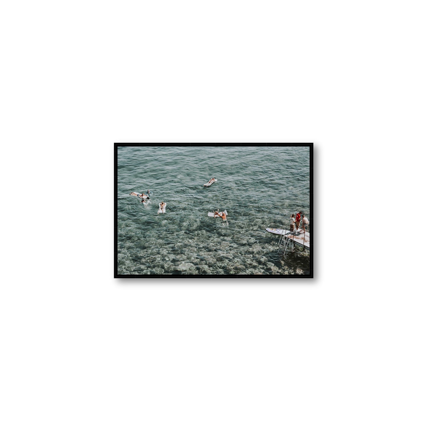 Having A Whale Of A Time Tuscany coastal wall art Medium fine art canvas in black float frame