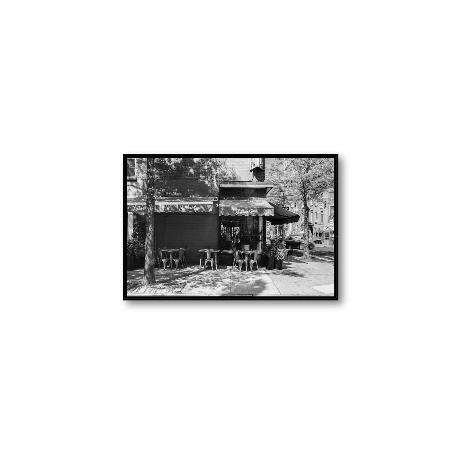 Arthur's Corner New York NYC Restaurant wall art Medium fine art canvas in black float frame