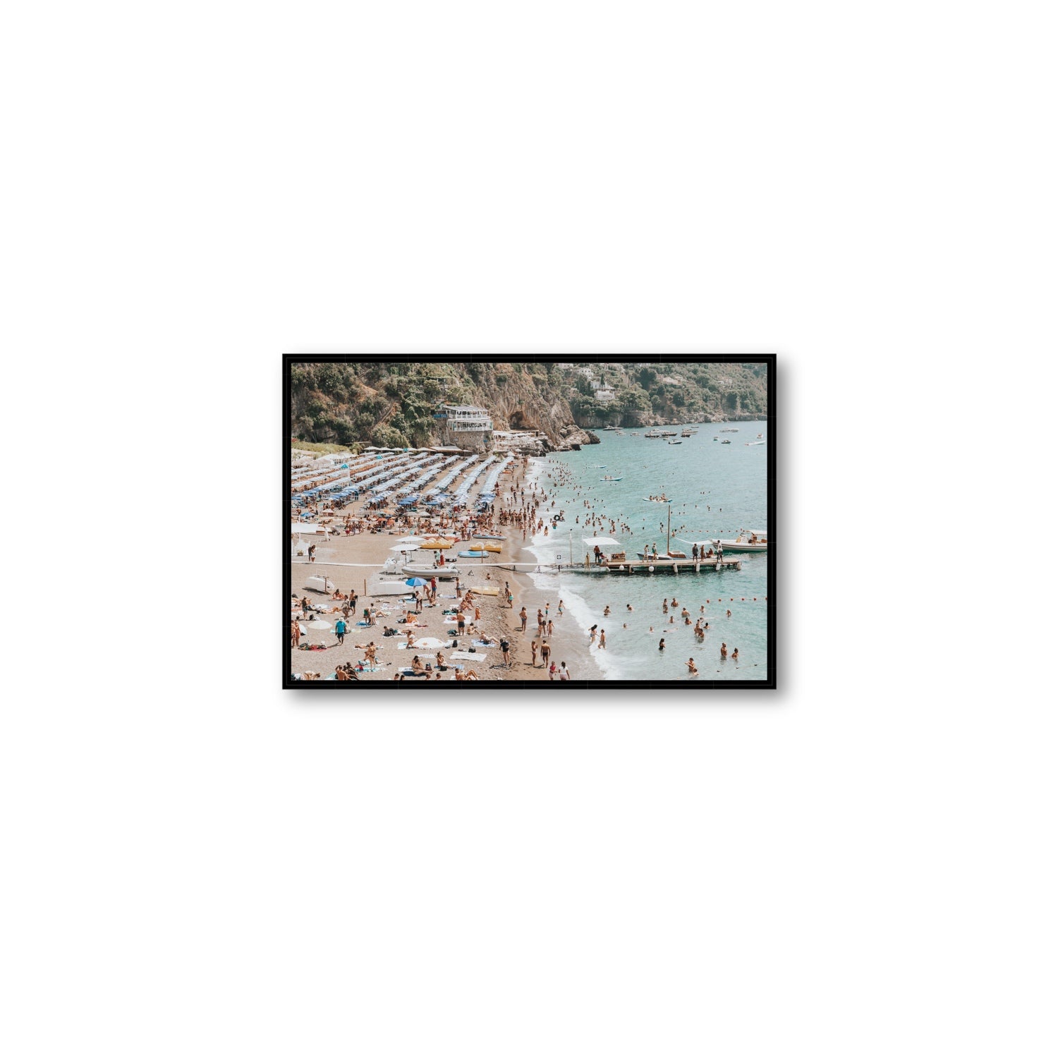 Vista Costiera fine art print, Positano, Italy, Medium, Black Float Frame, Fine Art Canvas