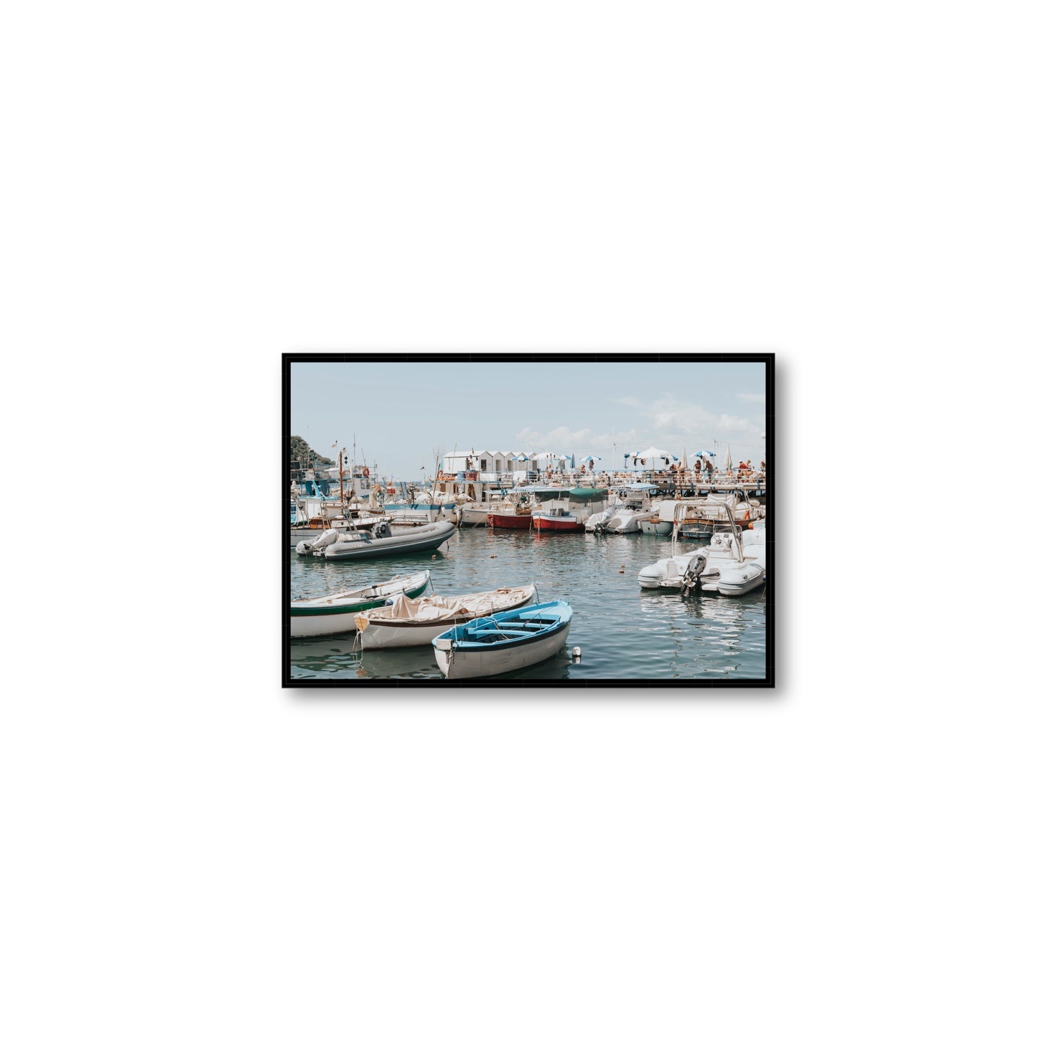 Antico Porto fine art print, Sorrento, Italy, Medium, Black Float Frame, Fine Art Canvas
