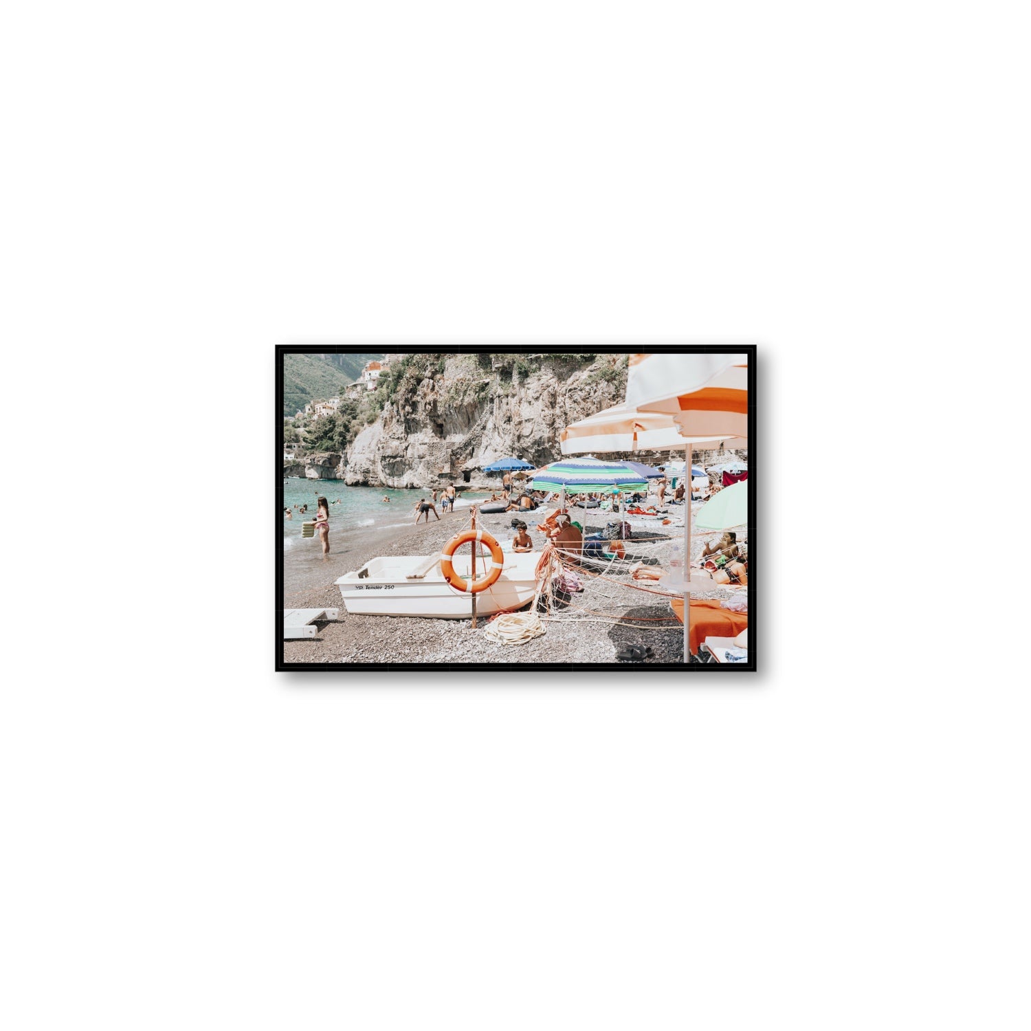 Bellezza By The Bay fine art print, Positano, Italy, Medium, Black Float Frame, Fine Art Canvas