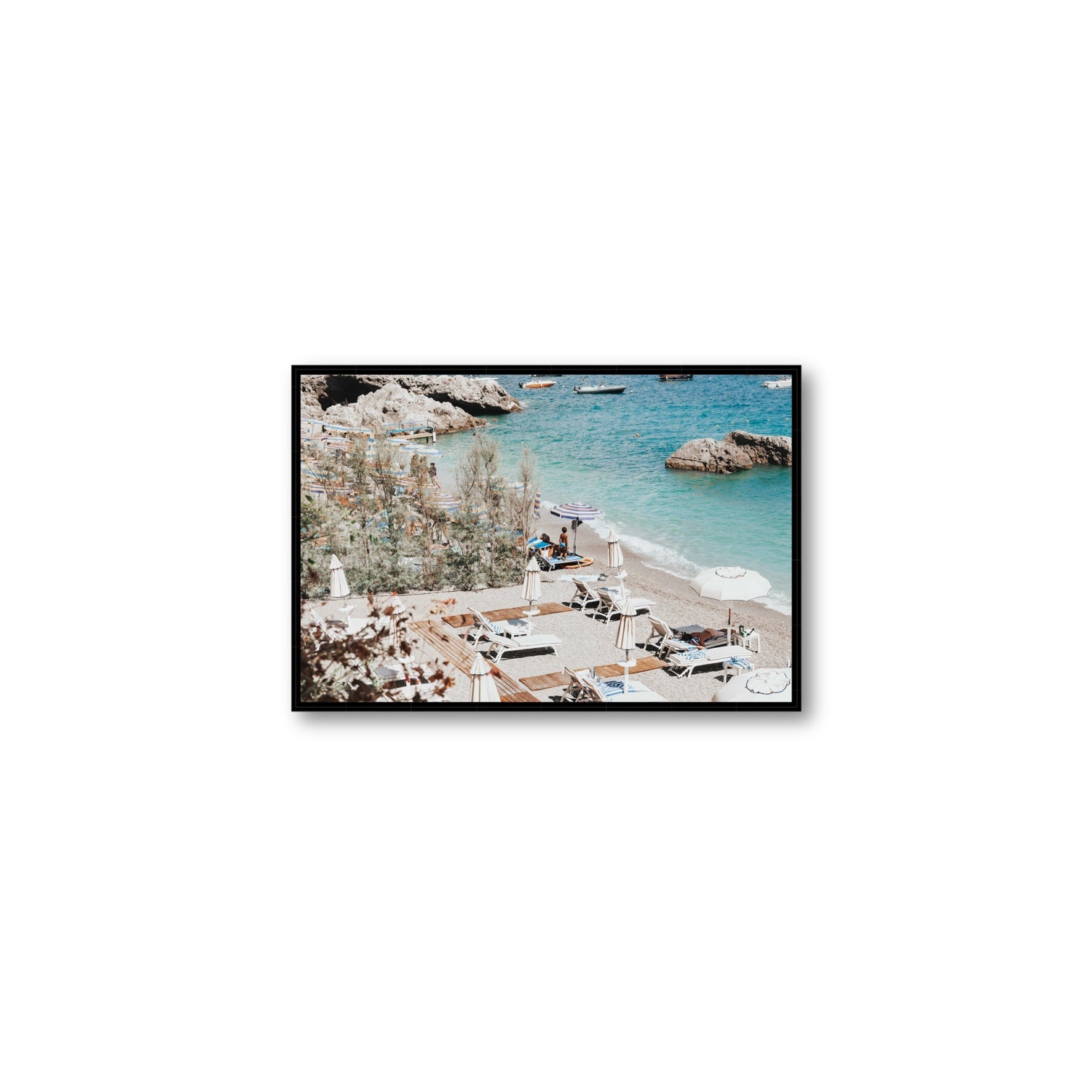 Life Could Be A Dream Amalfi wall art Medium fine art canvas in black float frame