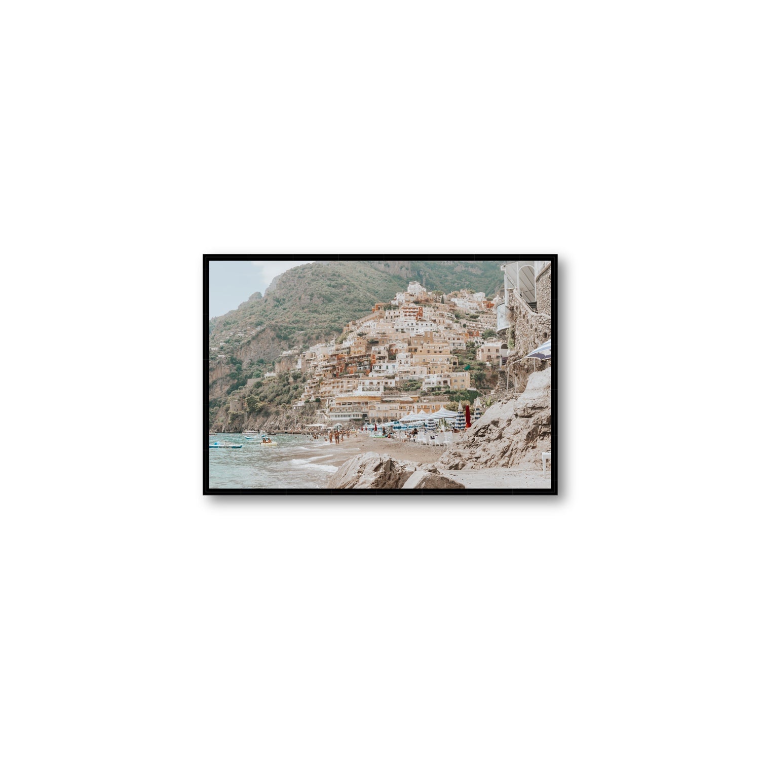 Sogno di Positano fine art print, Positano, Italy, Medium, Black Float Frame, Fine Art Canvas