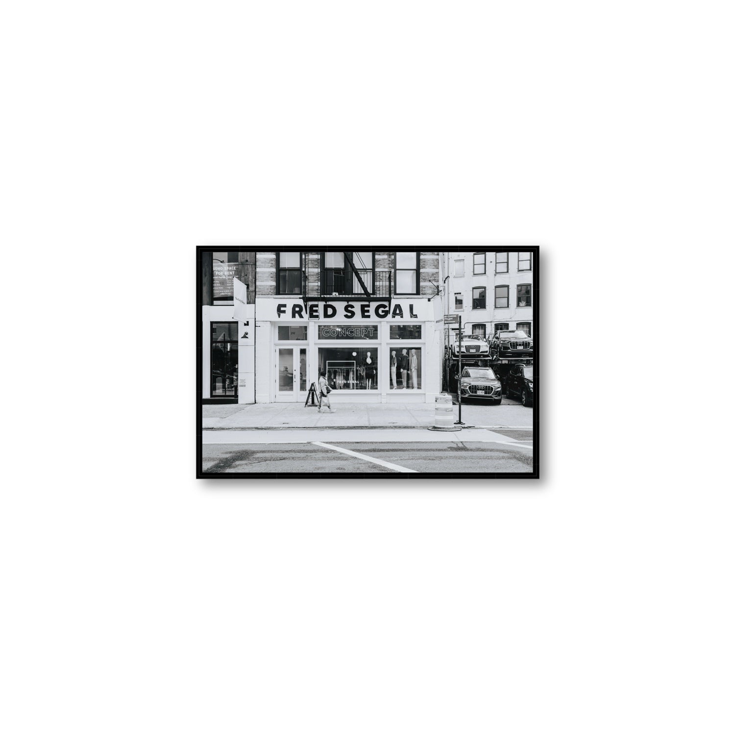 Noir York New York NYC Black & White wall art Medium fine art canvas in black float frame