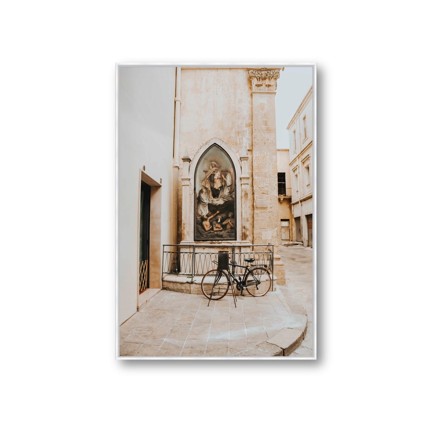 La Chiesa Puglia Otranto Italian wall art Giant fine art canvas in white float frame