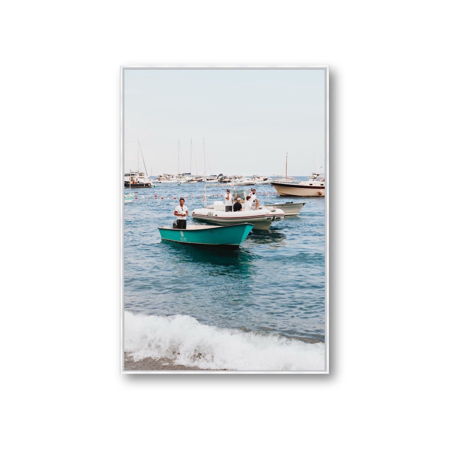 Twilight Tenders Positano wall art Giant fine art canvas in white float frame