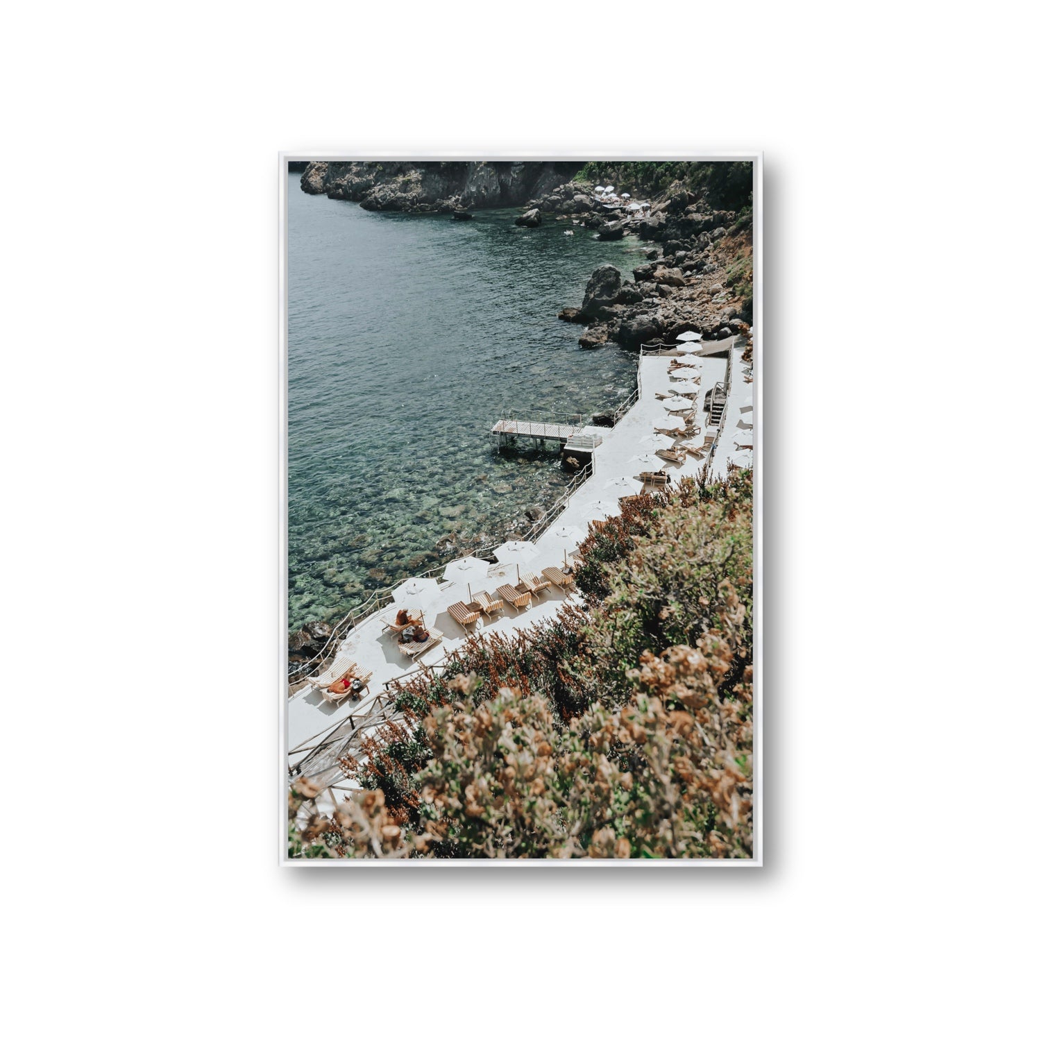 Go Beyond The Postcard Tuscany coastal wall art Giant fine art canvas in white float frame