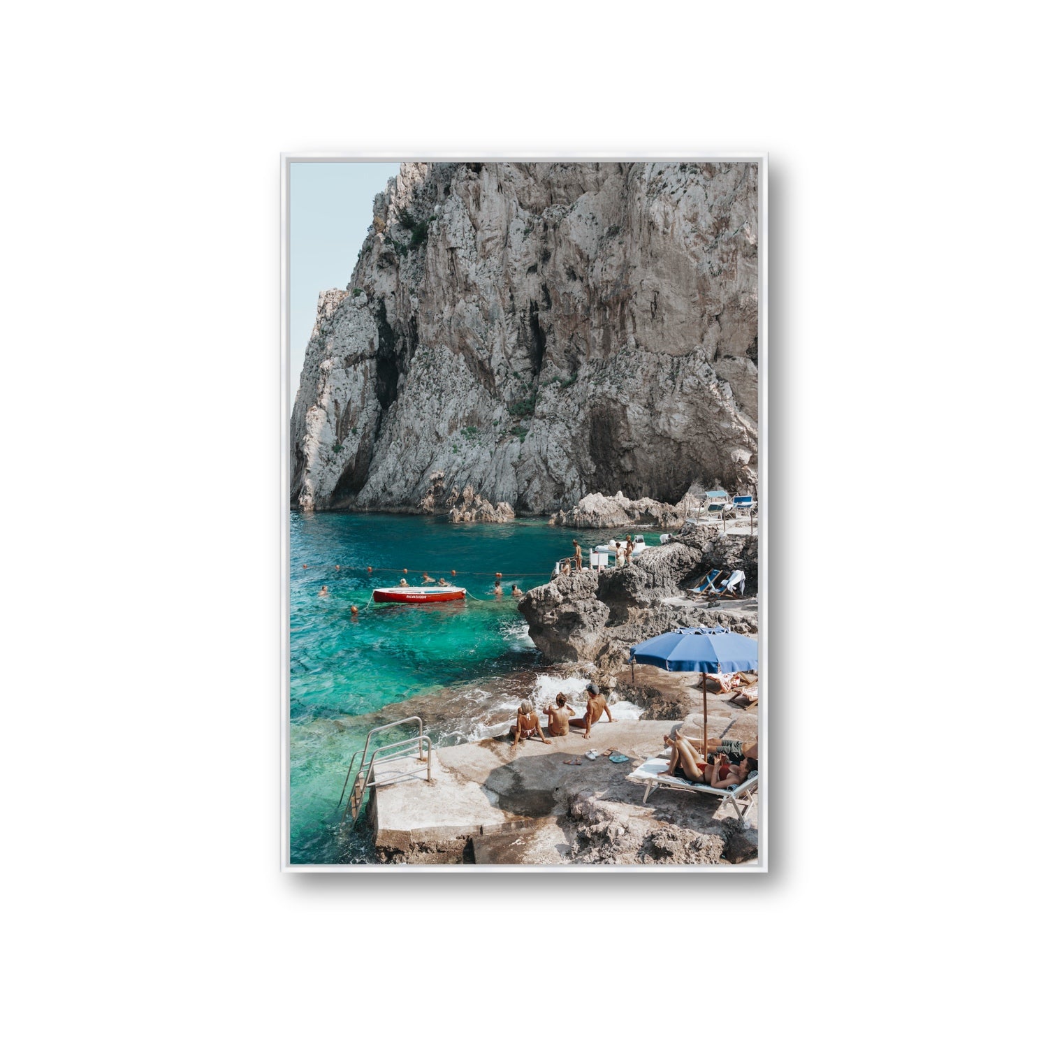 Tranquility fine art print, Capri, Italy, Giant, White Float Frame, Fine Art Canvas