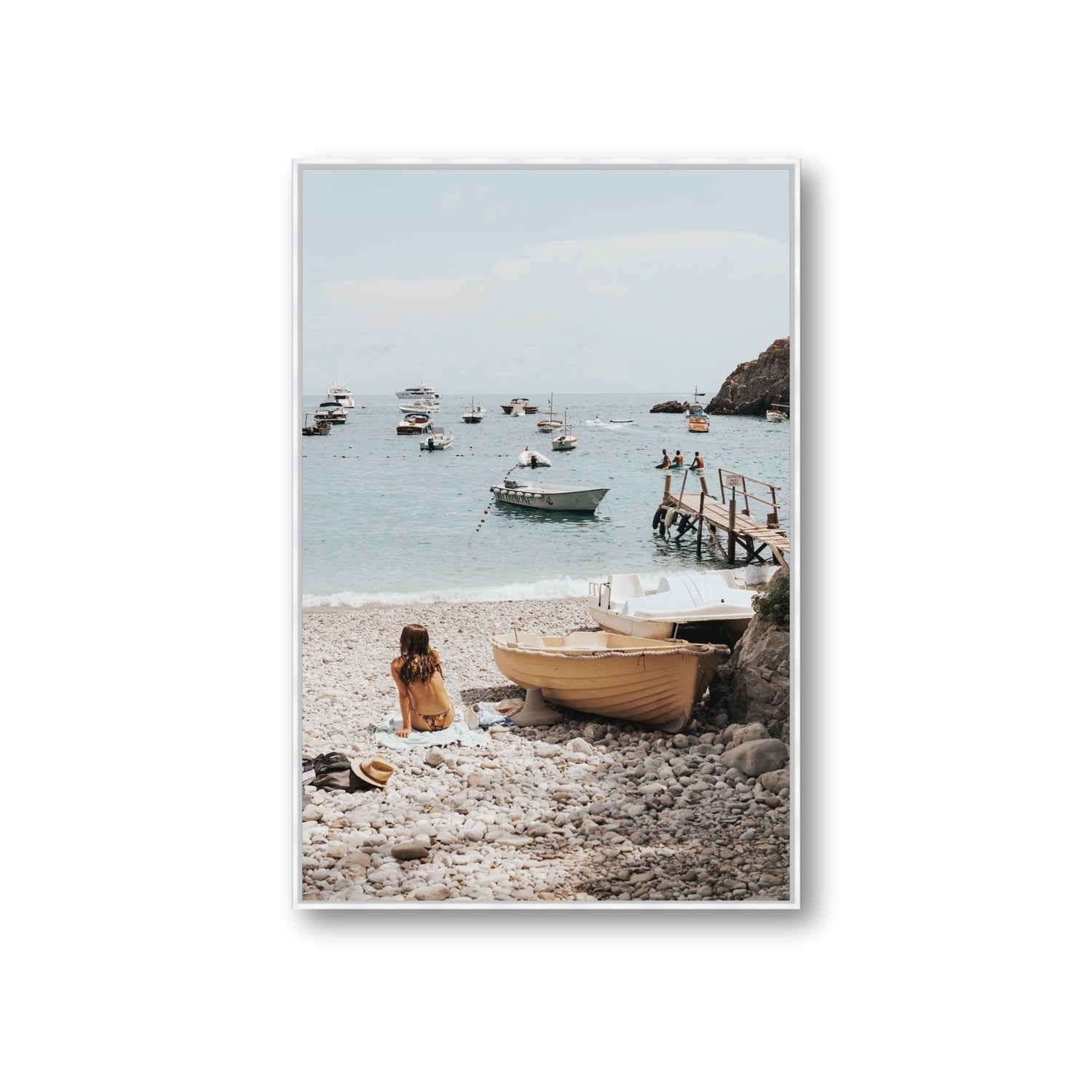 Solo Sojourn Nerano wall art Giant fine art canvas in white float frame