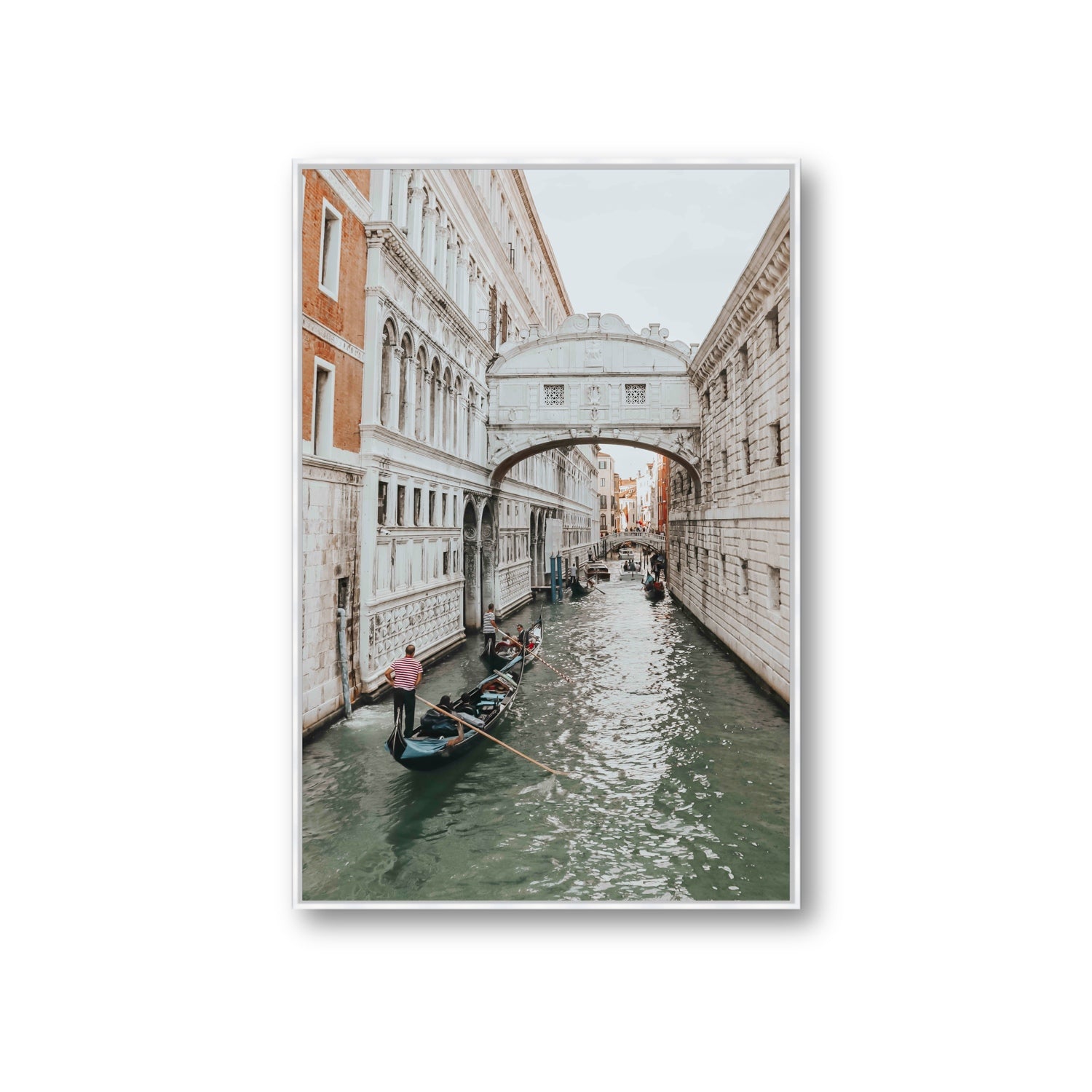 Bridge of Sighs Venice Gondola Italian wall art Giant fine art canvas in white float frame