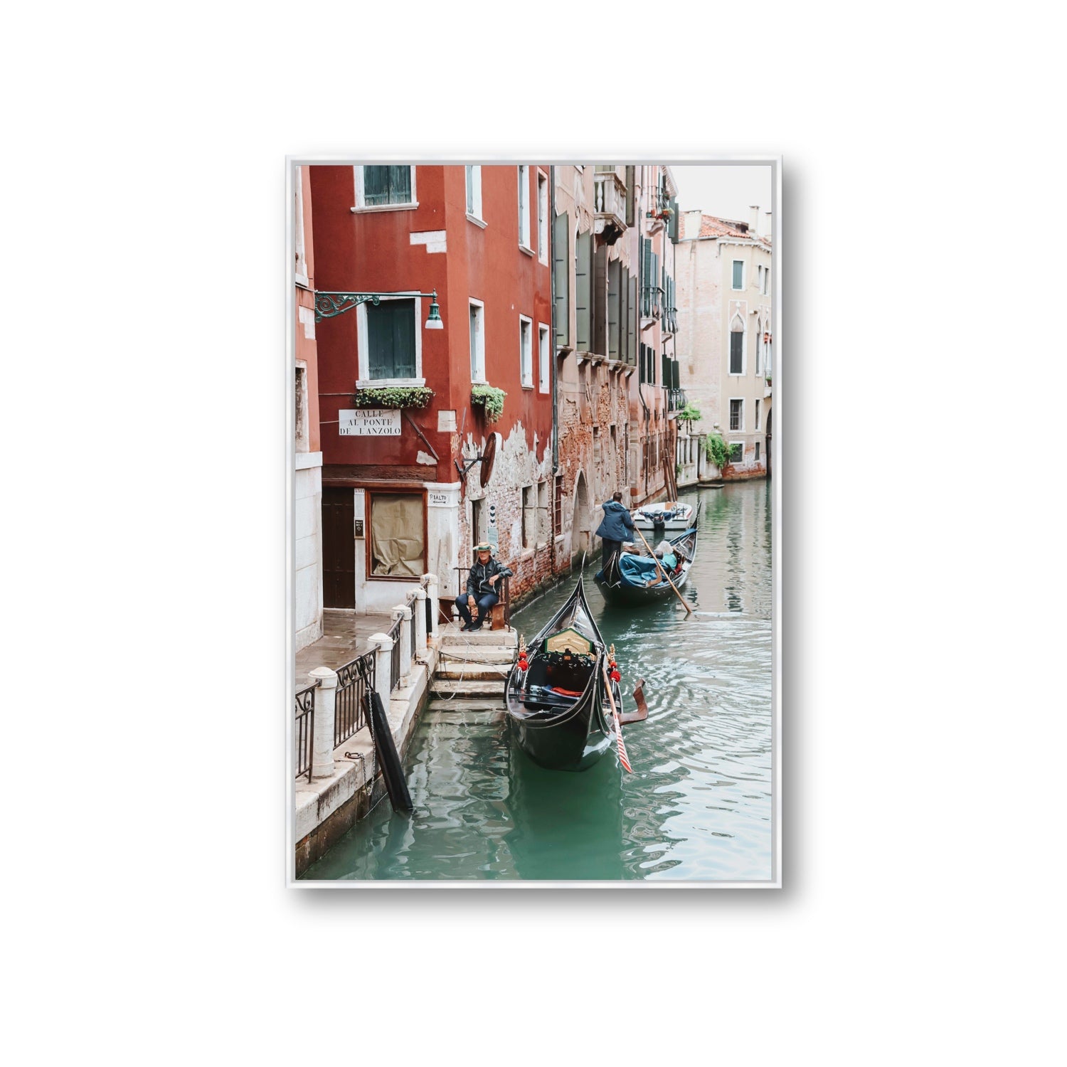 The Merchant Venice Canal Italian wall art Giant fine art canvas in white float frame