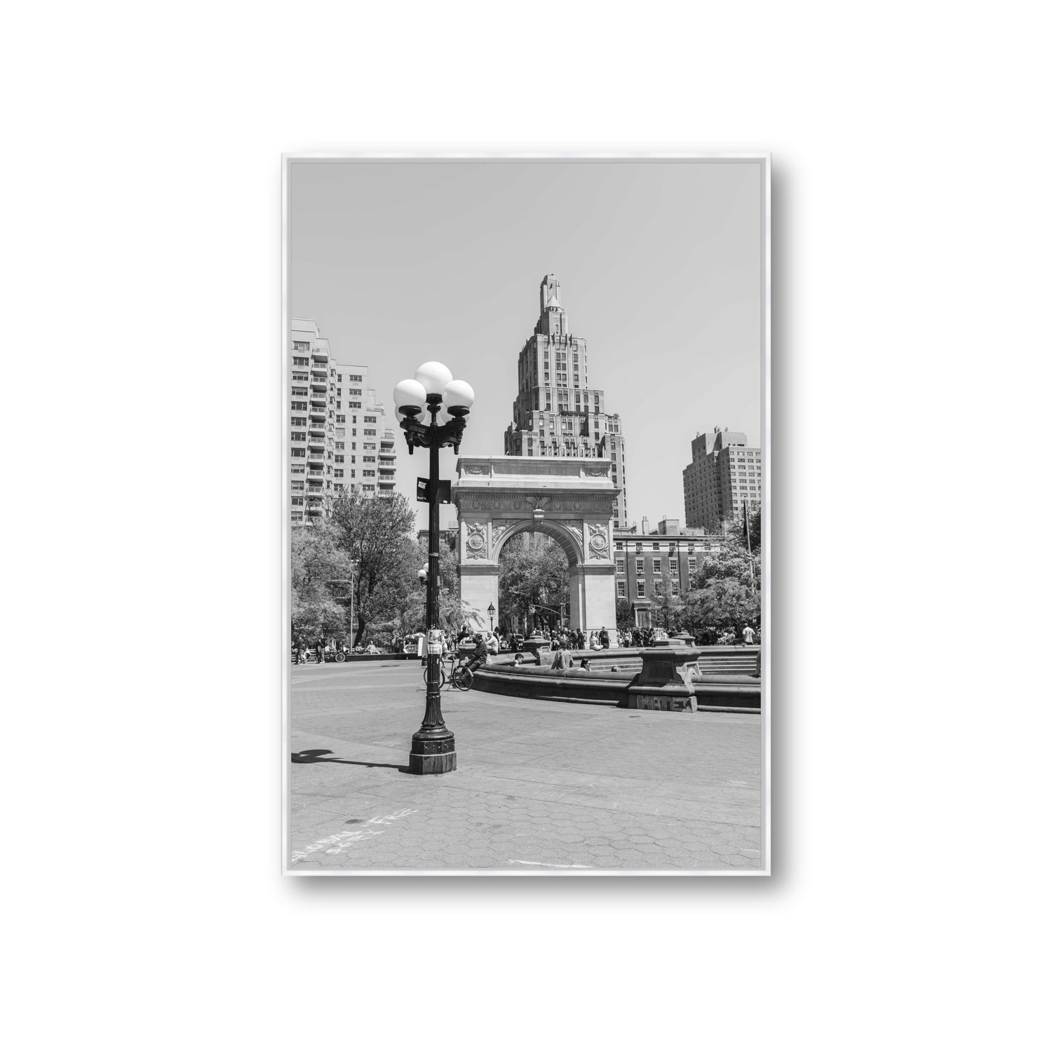 Pole Position New York NYC Black & White wall art Giant fine art canvas in white float frame