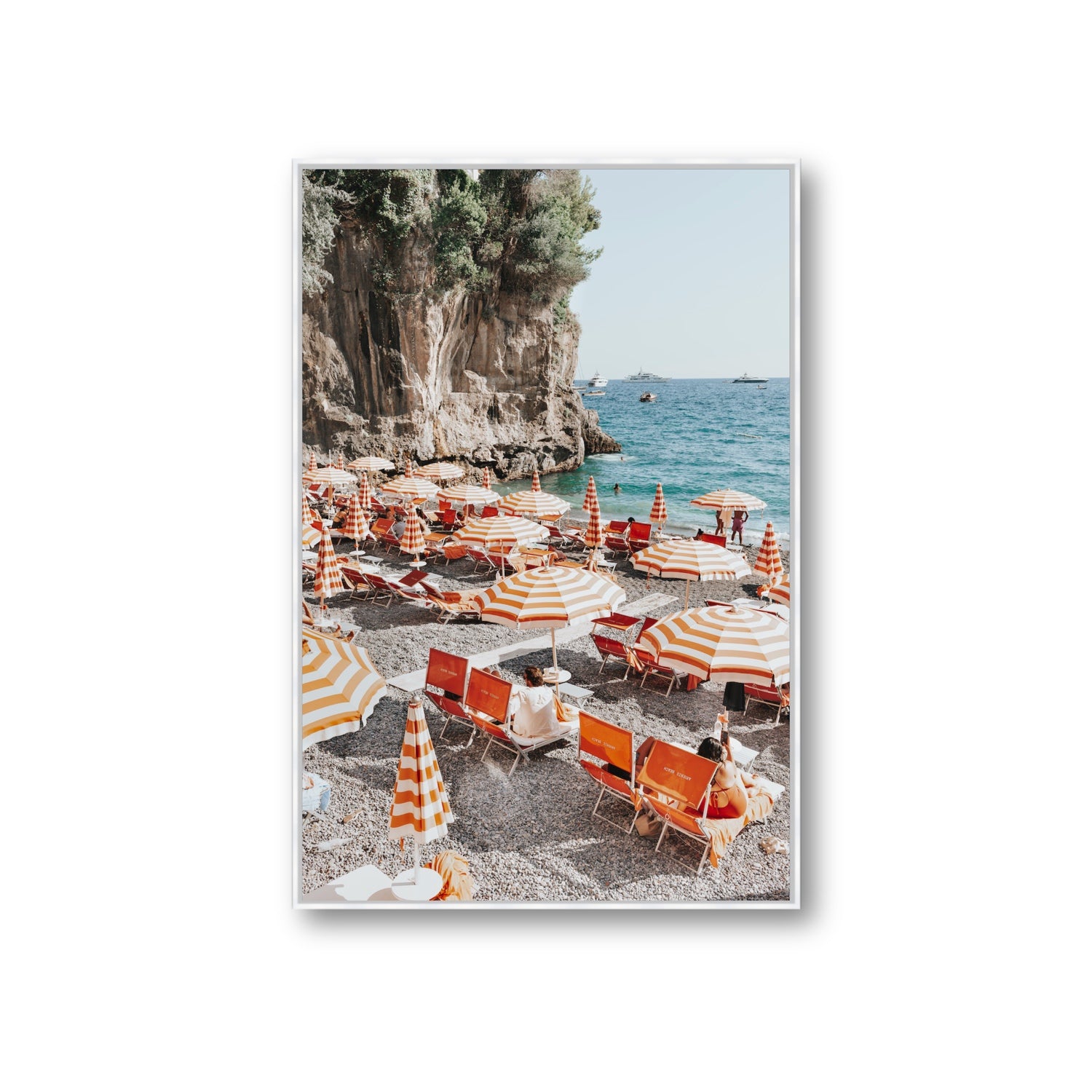 Tangerine Dream fine art print, Positano, Italy, Giant, White Float Frame, Fine Art Canvas
