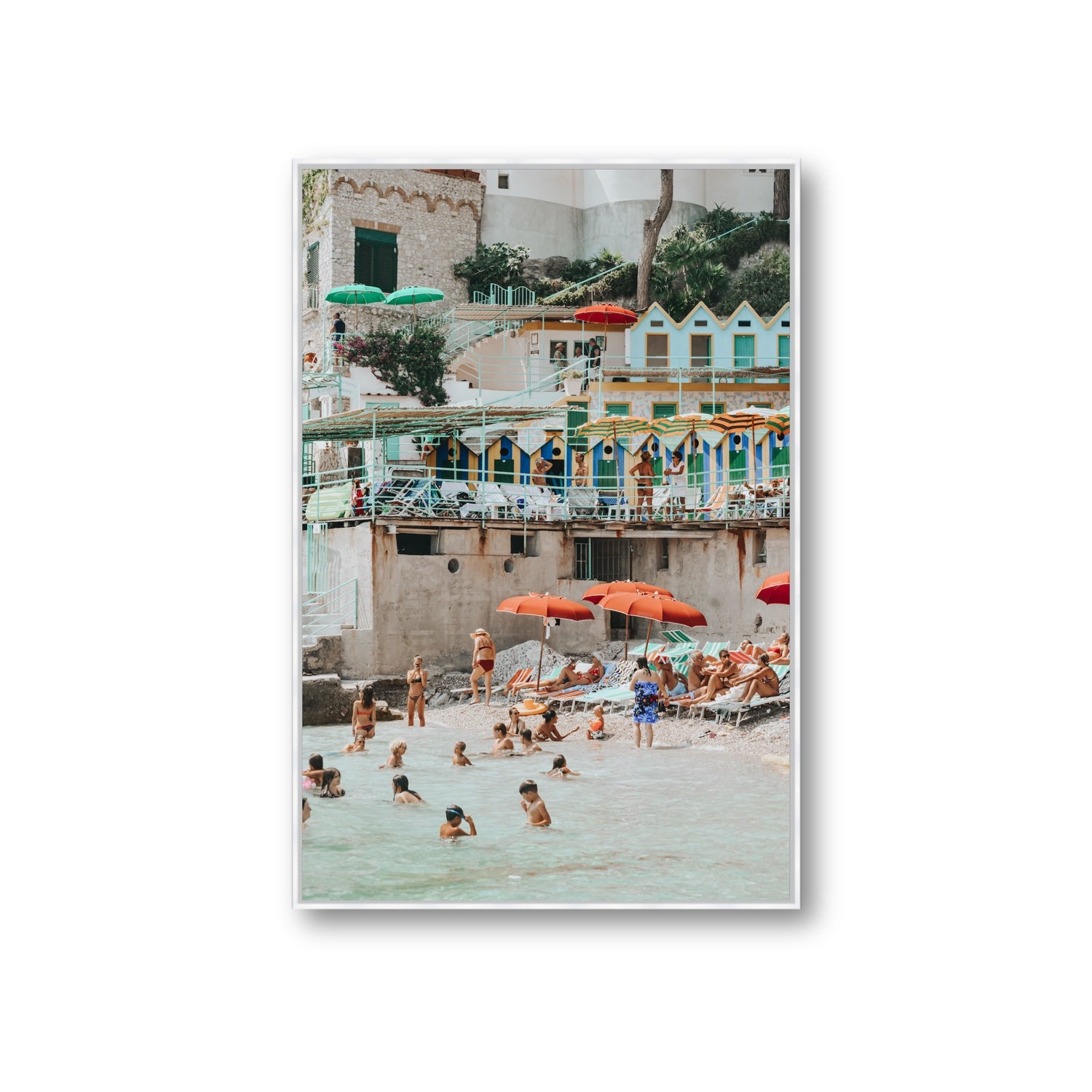 Kaleidoscope fine art print, Capri, Italy, Giant, White Float Frame, Fine Art Canvas