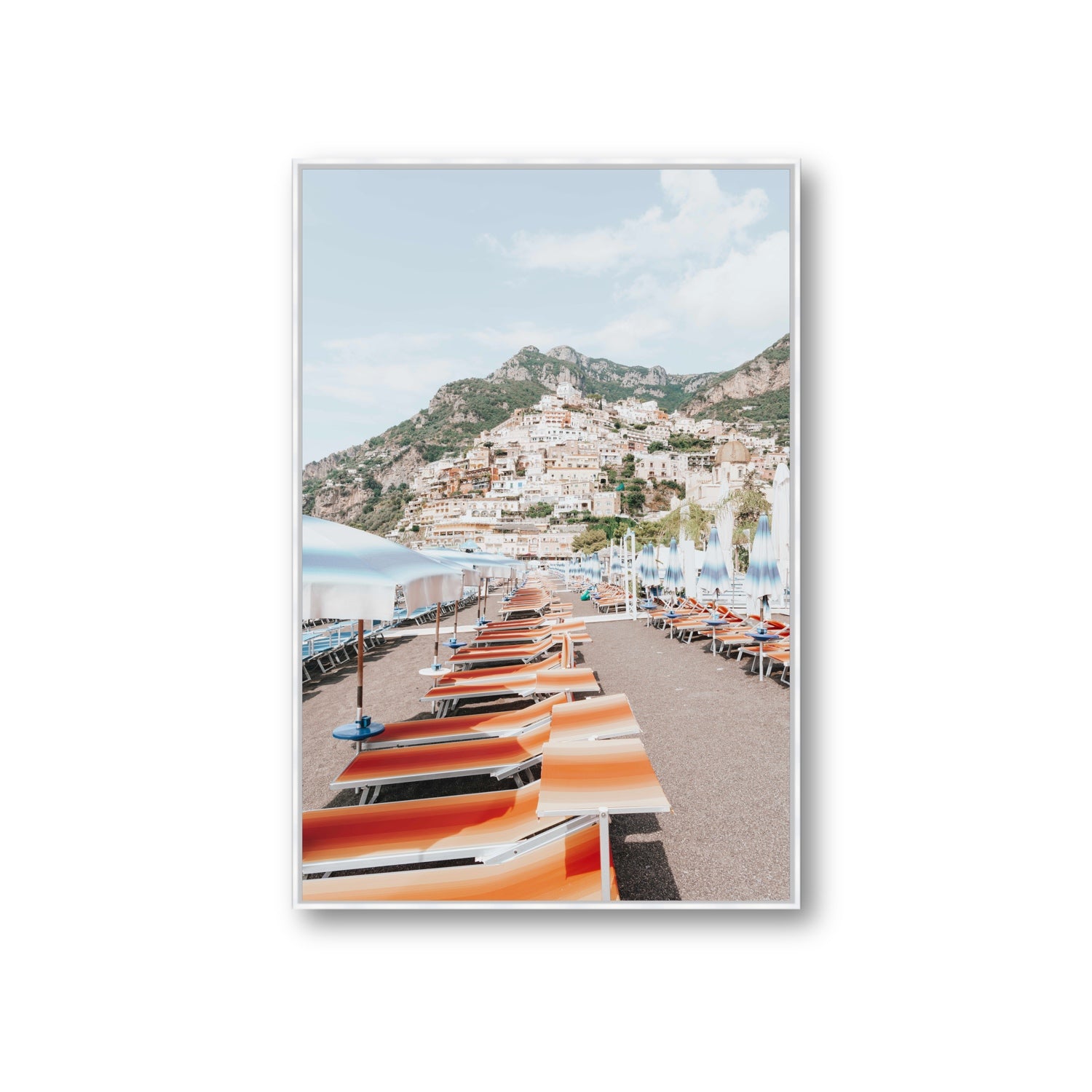 A Symphony of Colours fine art print, Positano, Italy, Giant, White Float Frame, Fine Art Canvas
