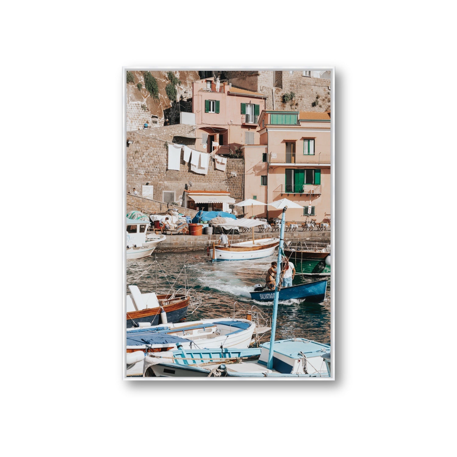 Coastal Carousel fine art print, Sorrento, Italy, Giant, White Float Frame, Fine Art Canvas