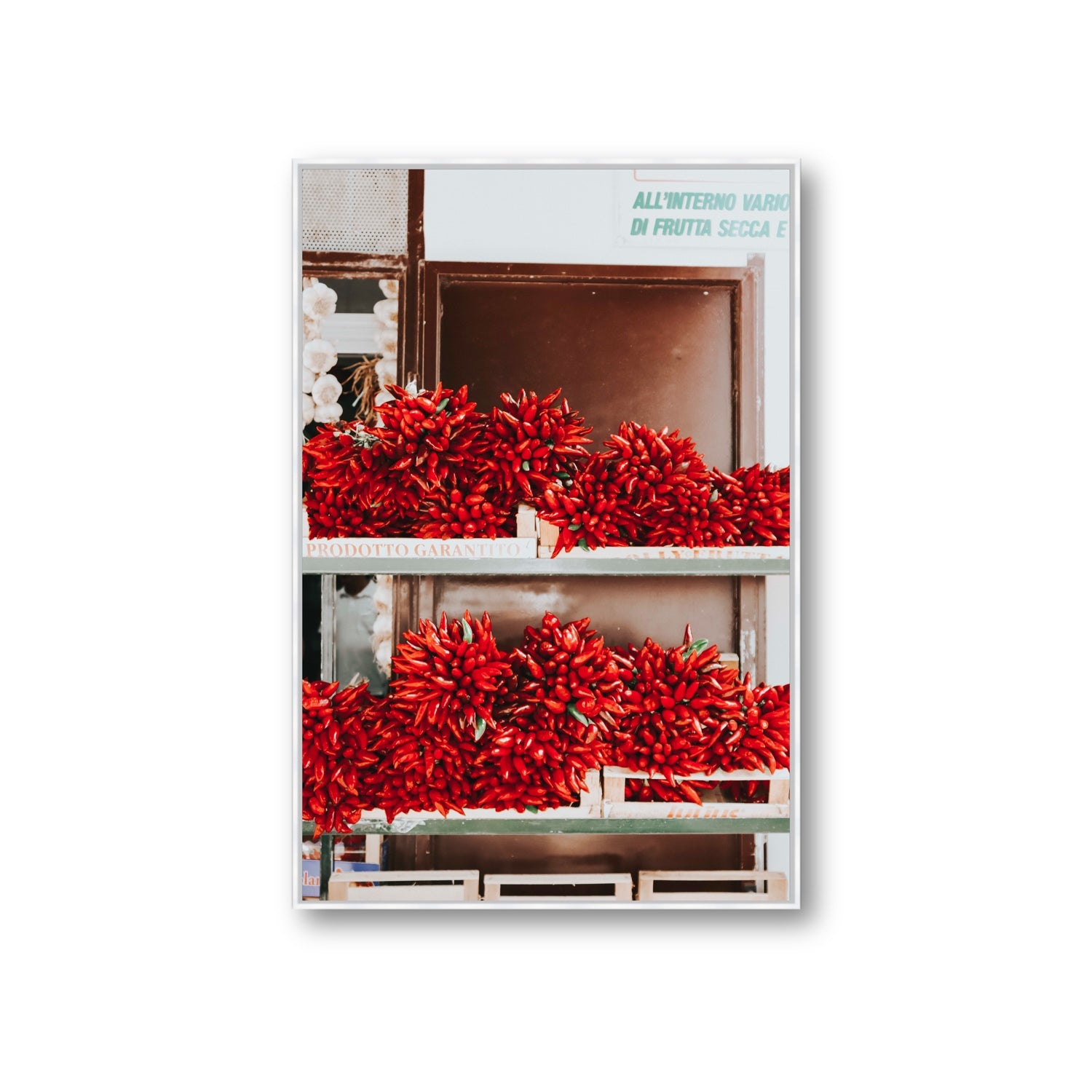Hot Harvest Puglia Italian wall art Giant fine art canvas in white float frame
