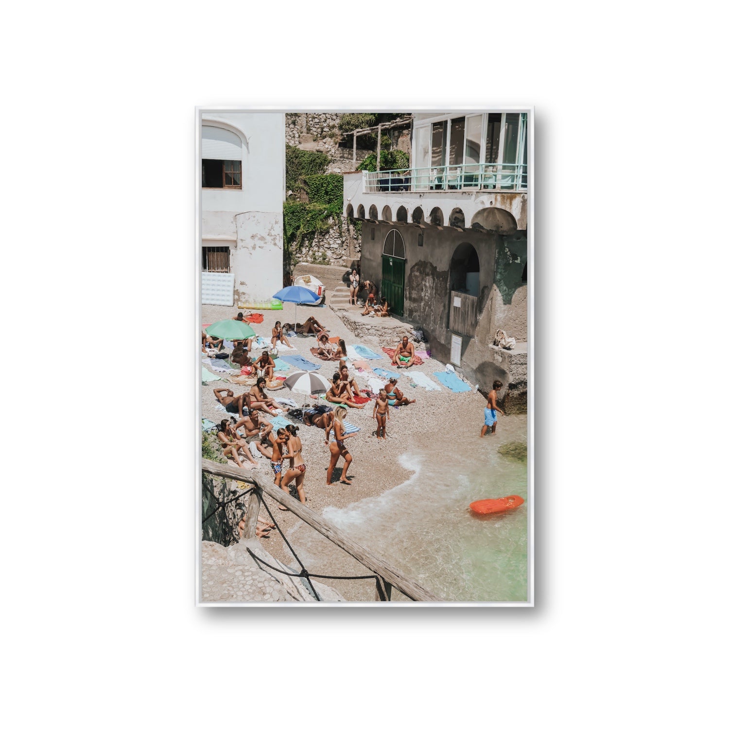 The Sunbathers Oasis fine art print, Capri, Italy, Giant, White Float Frame, Fine Art Canvas