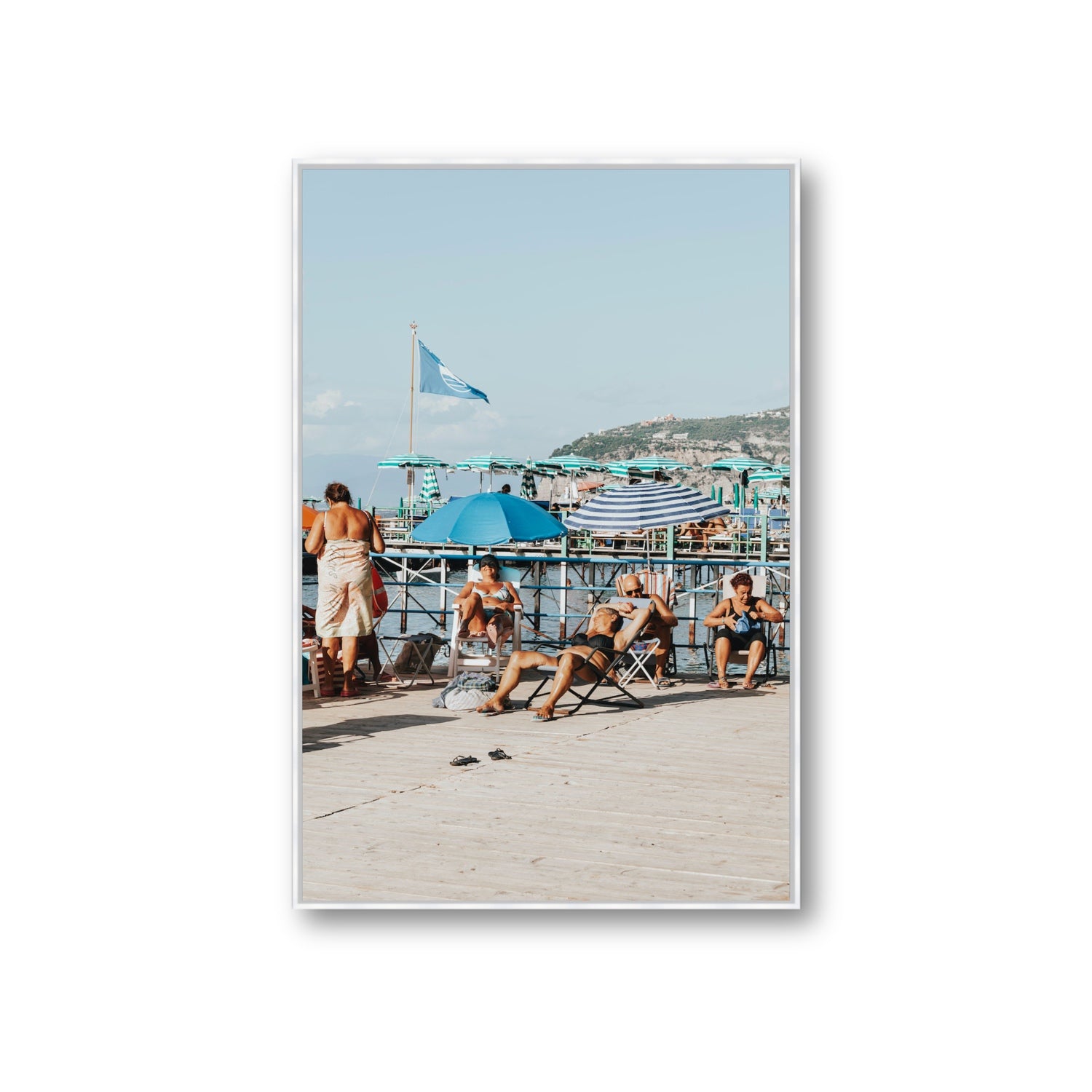The Golden Years Sorrento Italian wall art Giant fine art canvas in white float frame
