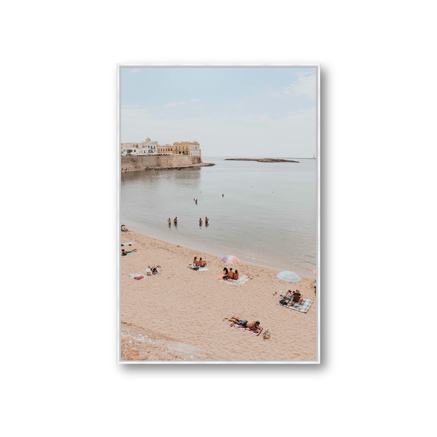 Spiaggia della Purita Puglia coastal art print Giant fine art canvas in white float frame