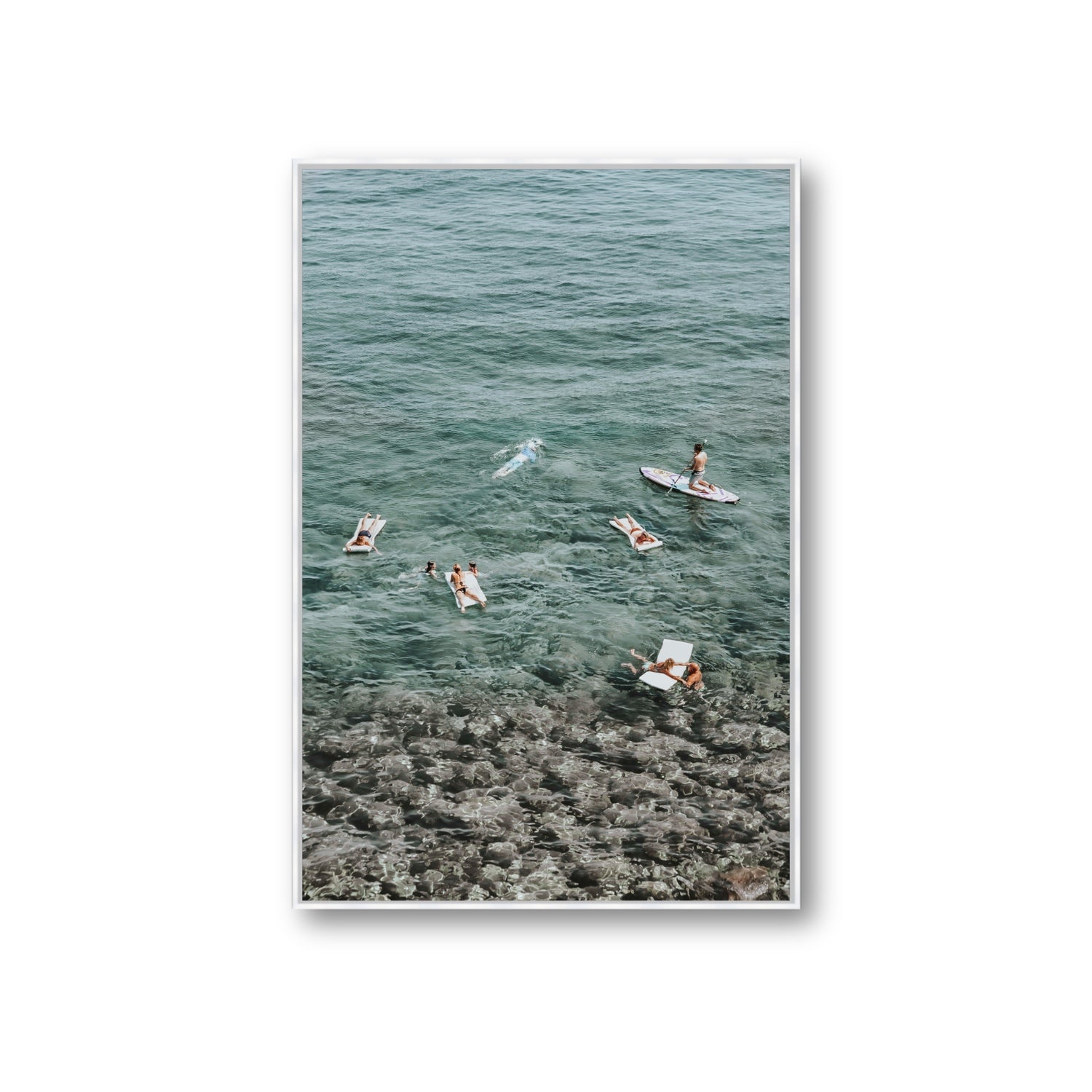 The Big Chill Tuscany coastal Italian wall art Giant fine art canvas in white float frame