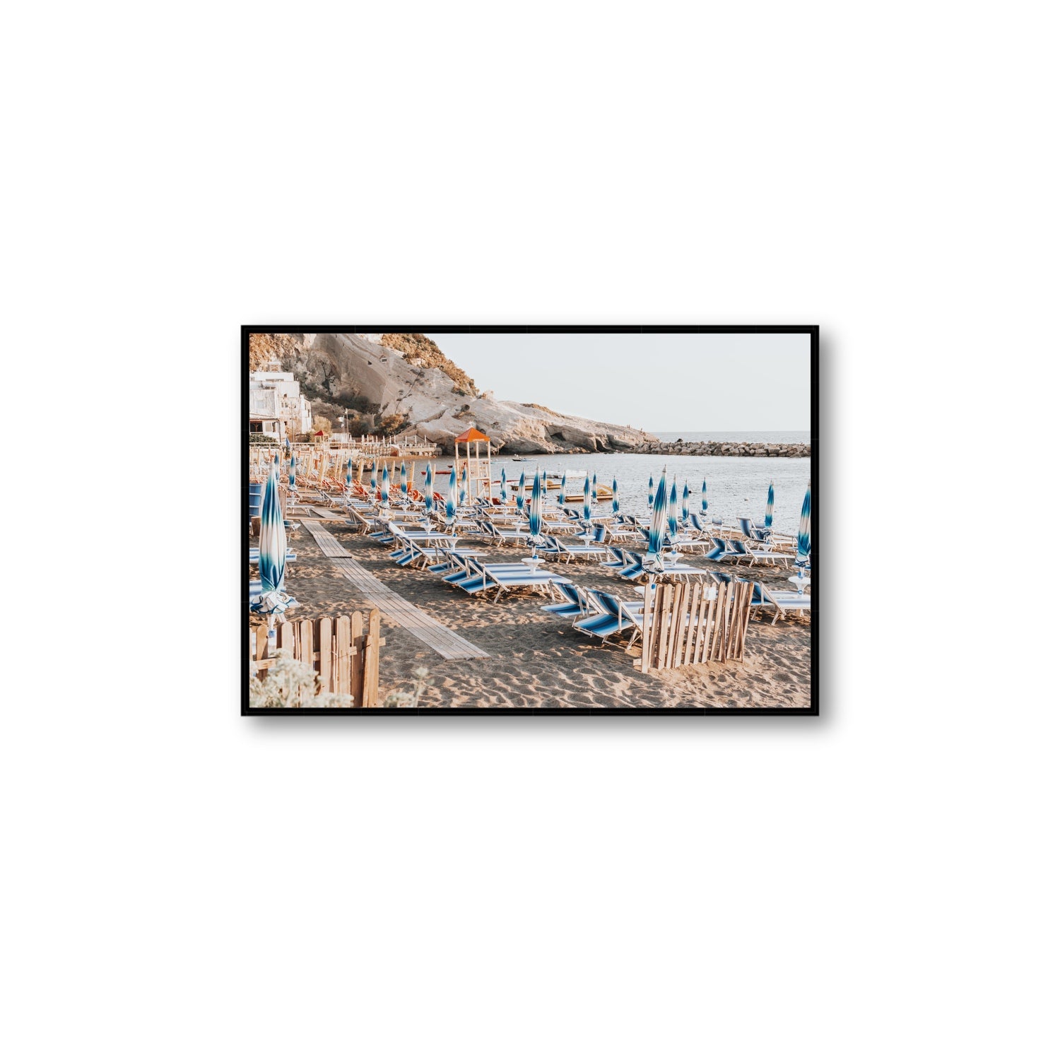 Sandy Daydreams fine art print, Ischia, Italy, Large, Black Float Frame, Fine Art Canvas
