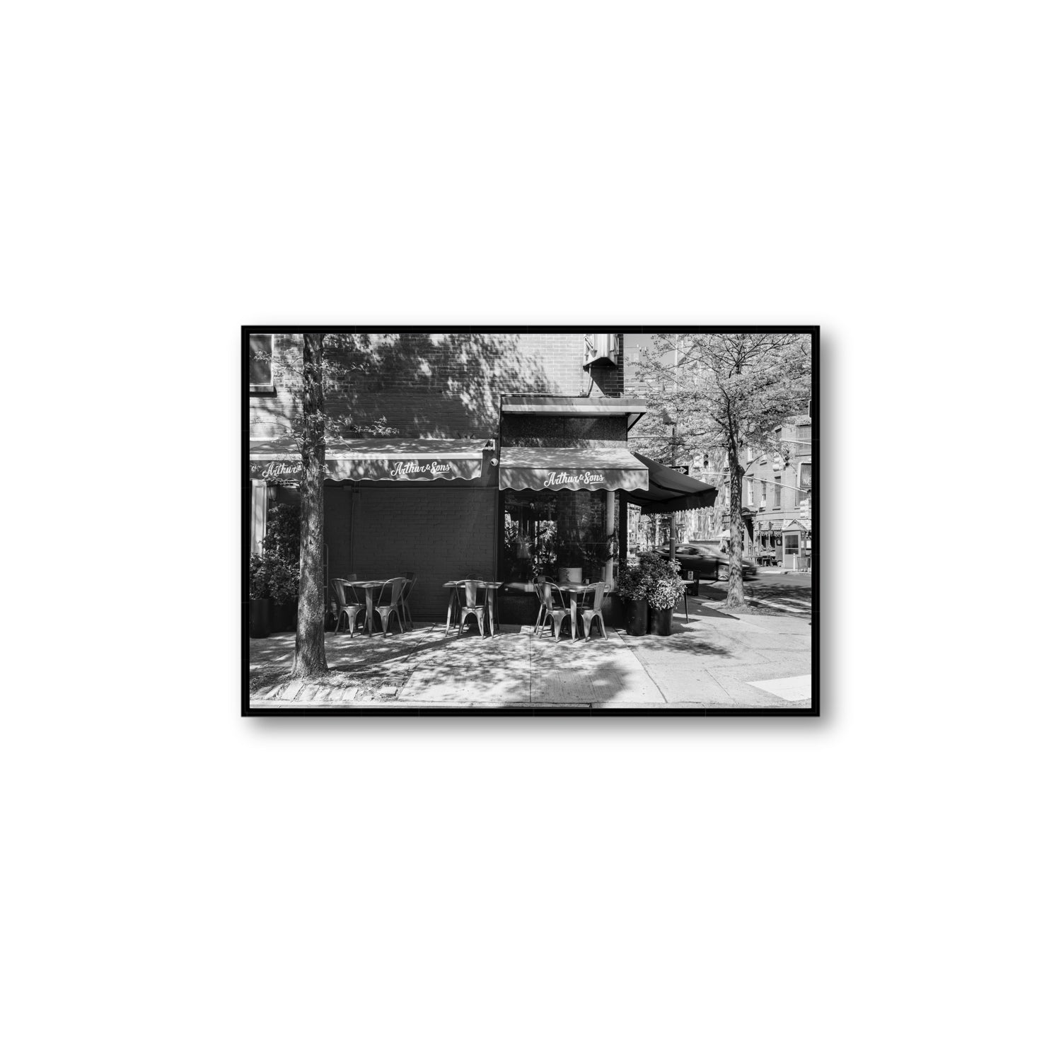 Arthur's Corner New York NYC Restaurant wall art Large fine art canvas in black float frame