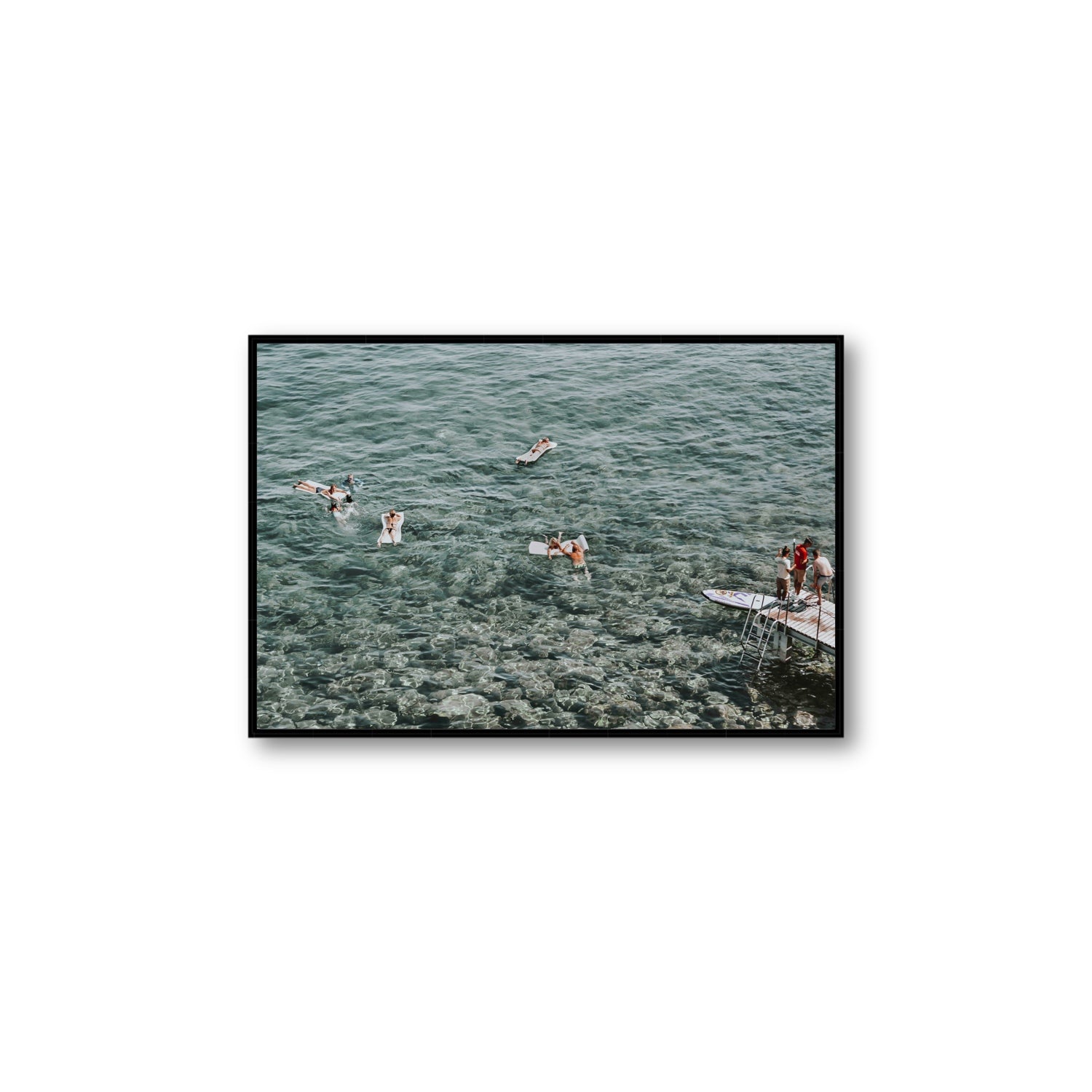 Having A Whale Of A Time Tuscany coastal wall art Large fine art canvas in black float frame