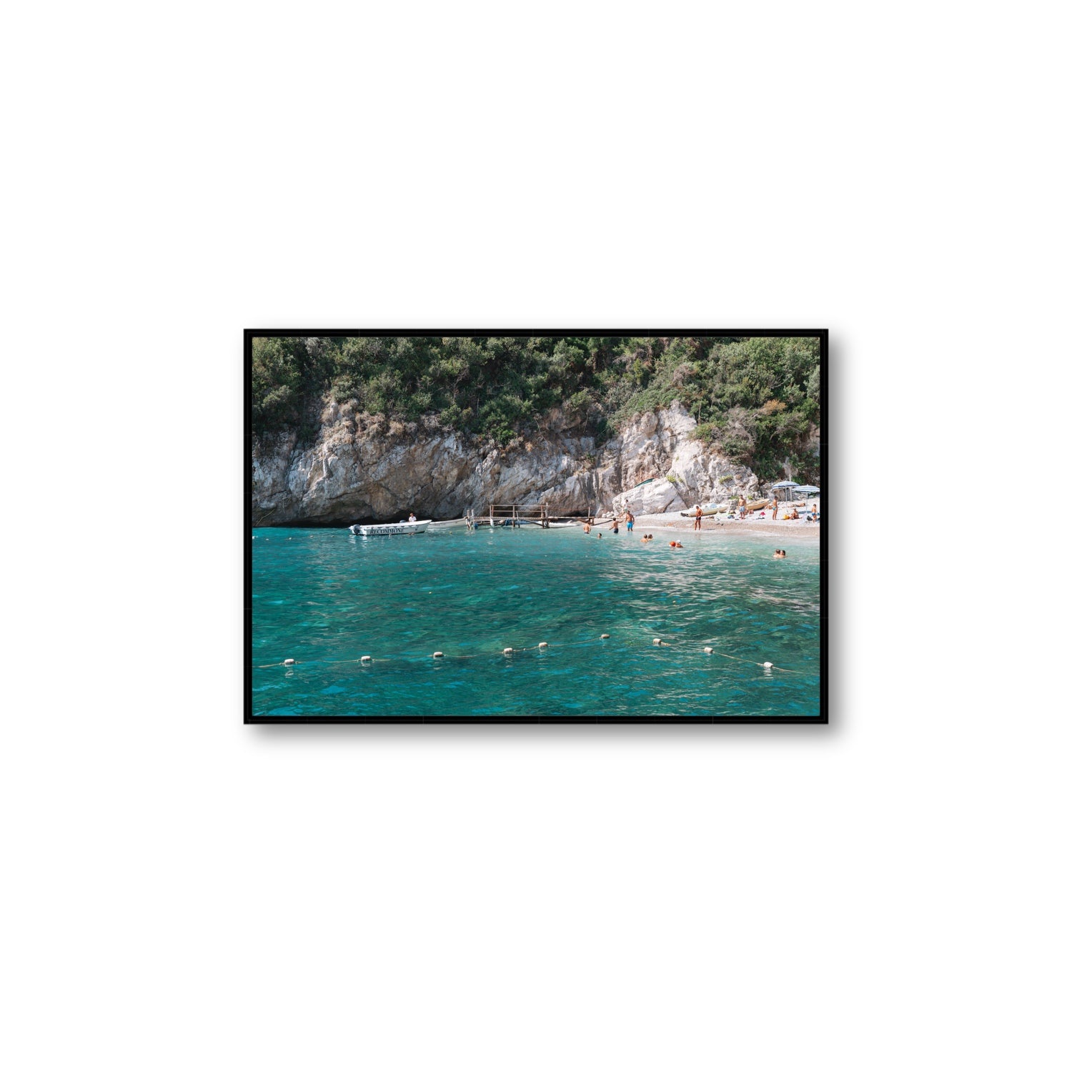 Azure Abyss Nerano wall art Large fine art canvas in black float frame
