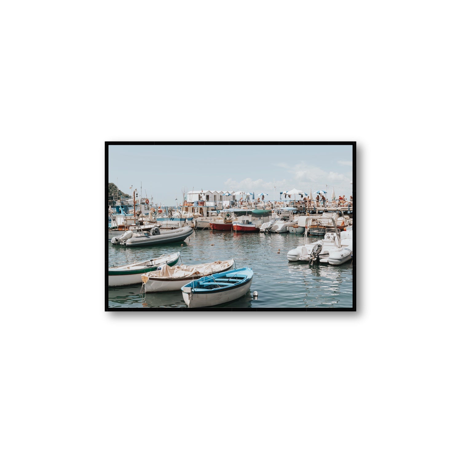 Antico Porto fine art print, Sorrento, Italy, Large, Black Float Frame, Fine Art Canvas