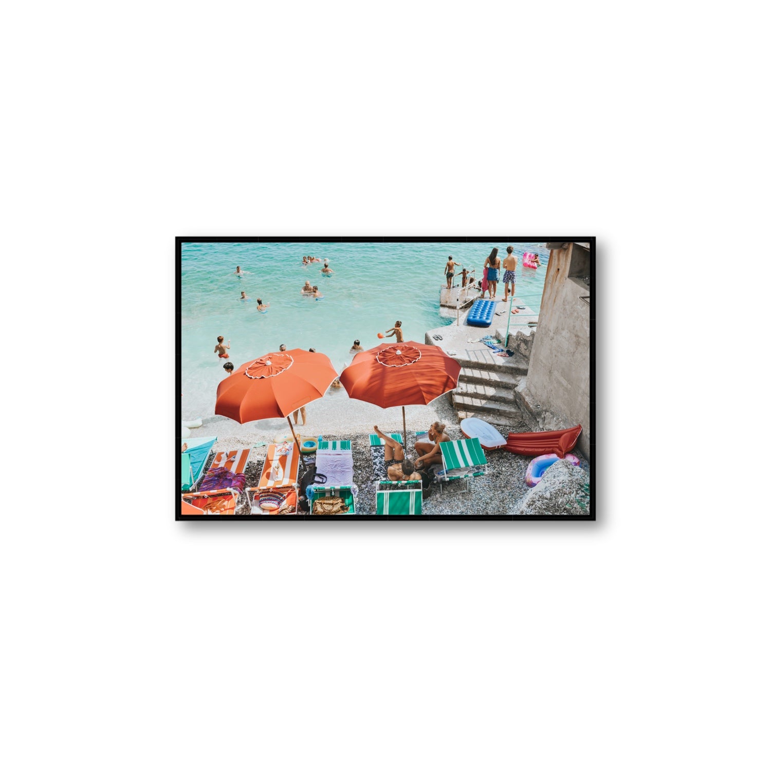 Water Wonderland fine art print, Capri, Italy, Large, Black Float Frame, Fine Art Canvas